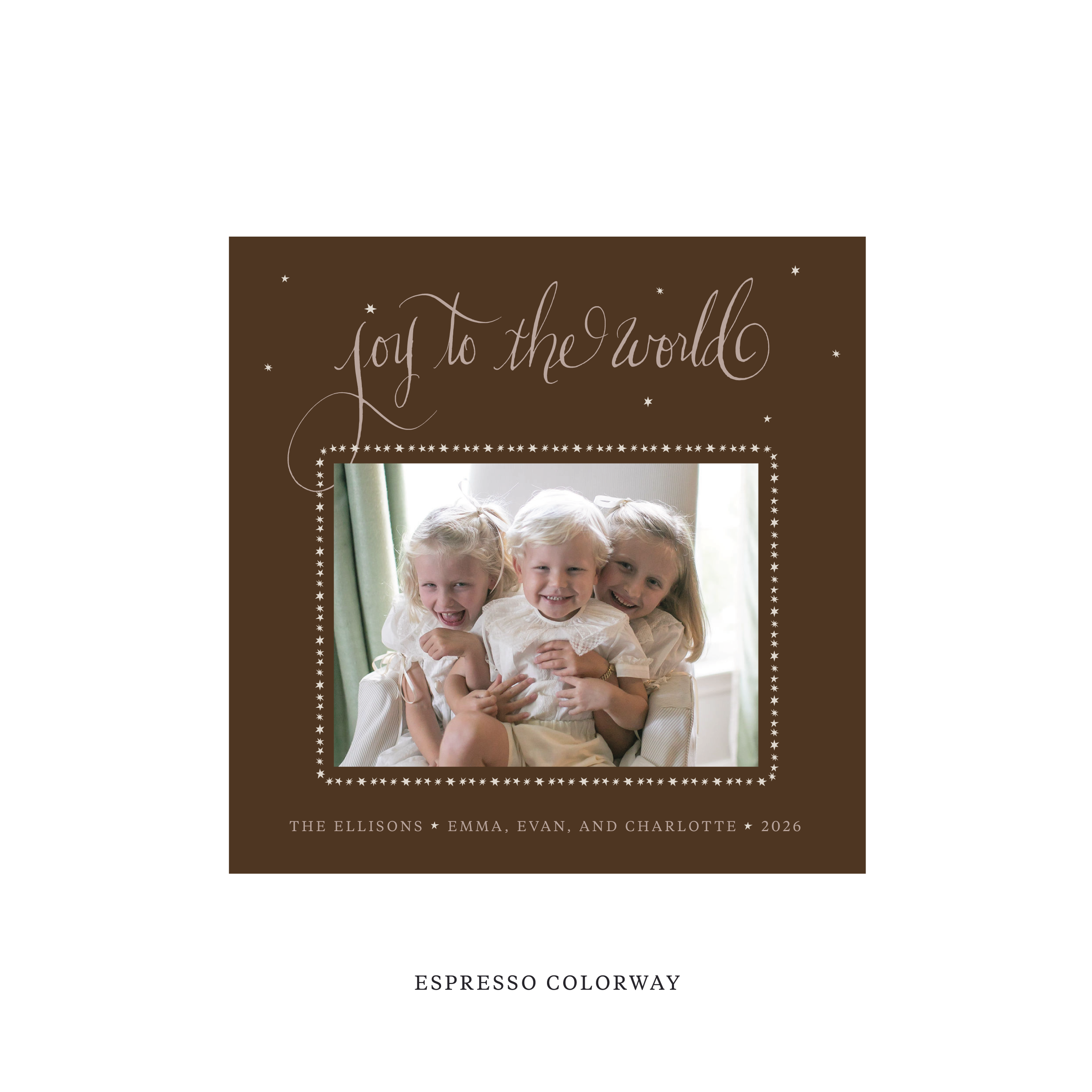 Ellison Classic Flat Print Holiday Card, Square