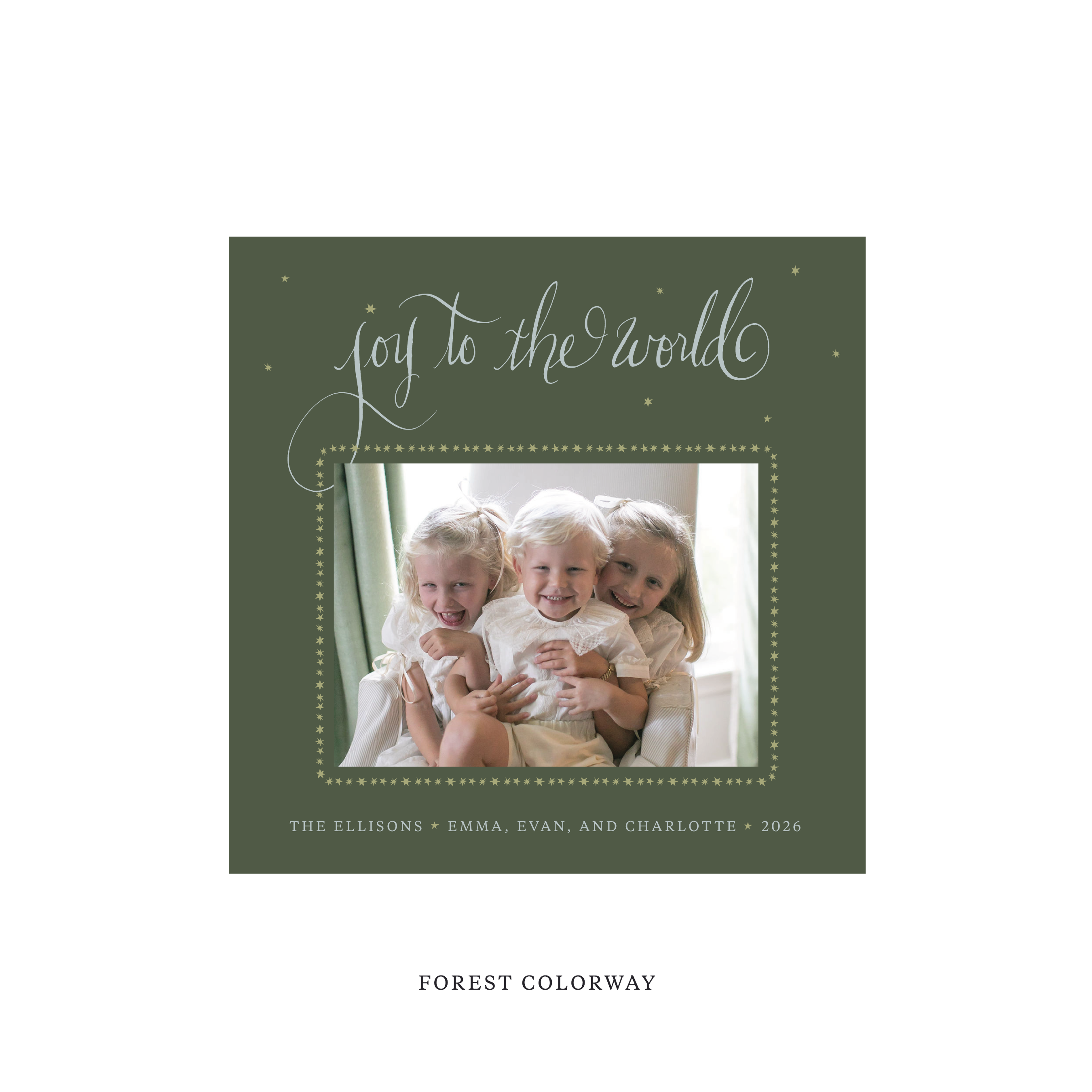 Ellison Classic Flat Print Holiday Card, Square