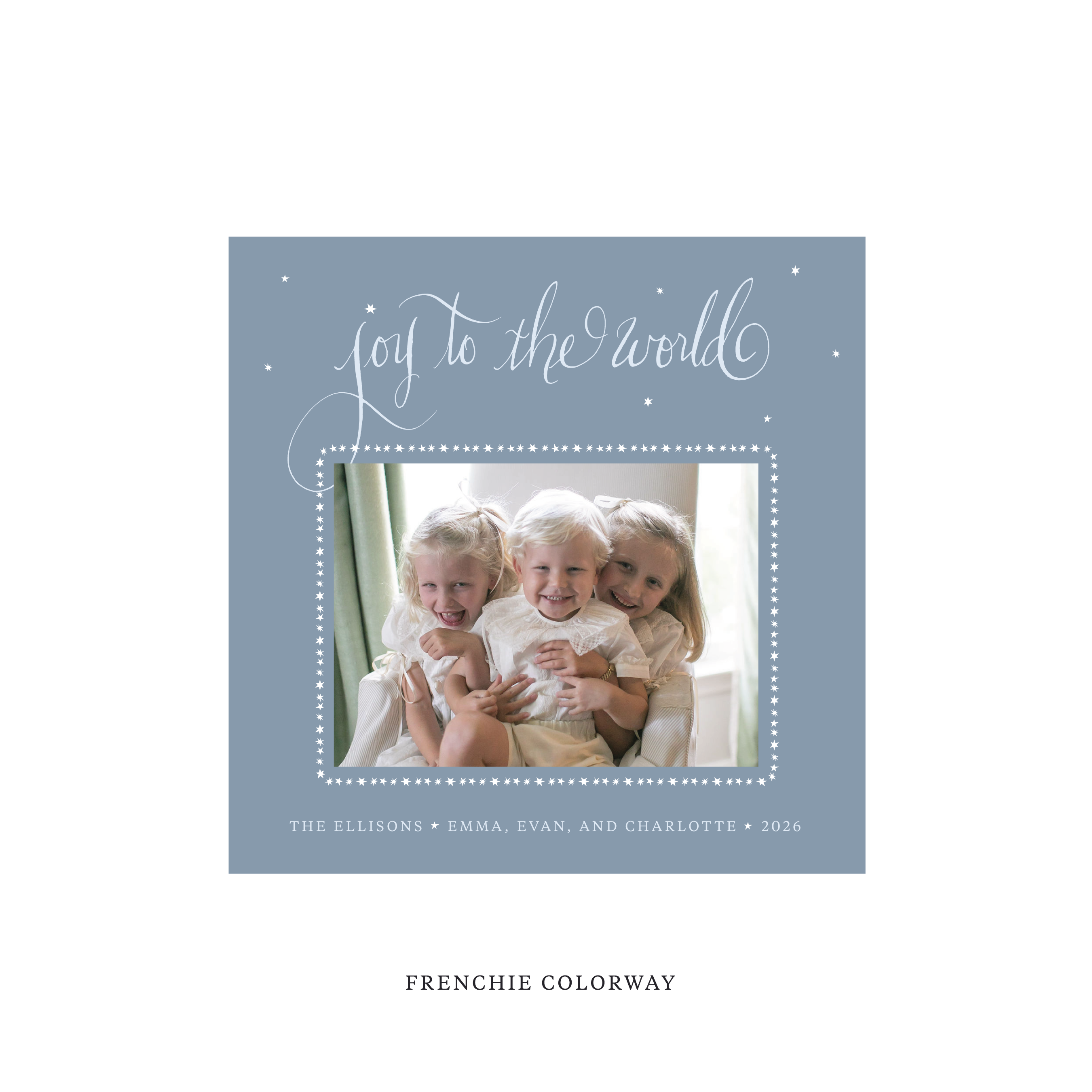 Ellison Classic Flat Print Holiday Card, Square