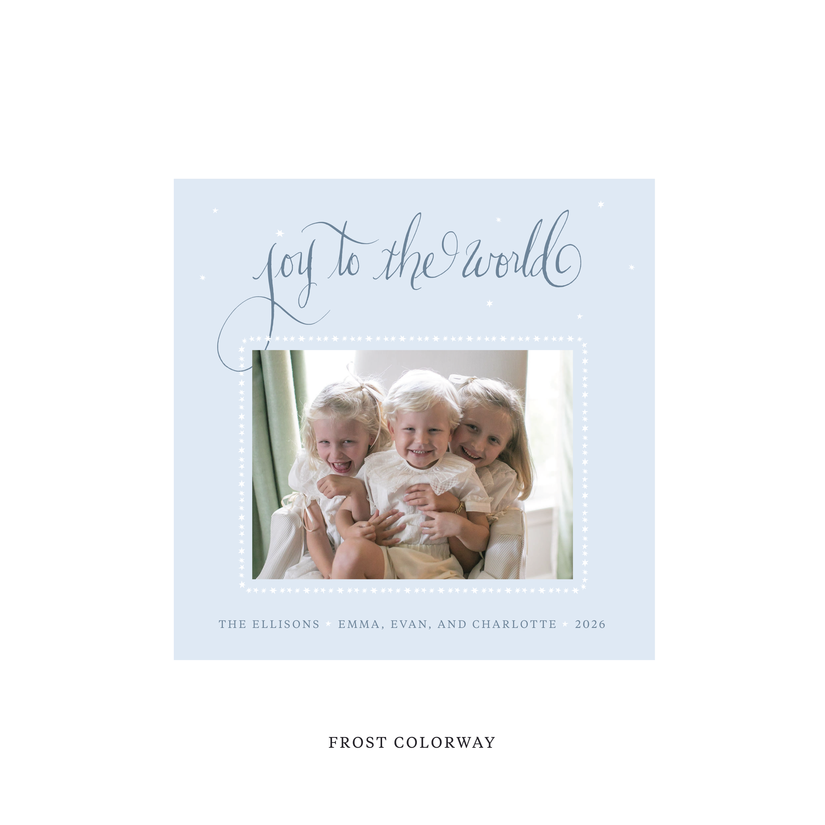 Ellison Classic Flat Print Holiday Card, Square