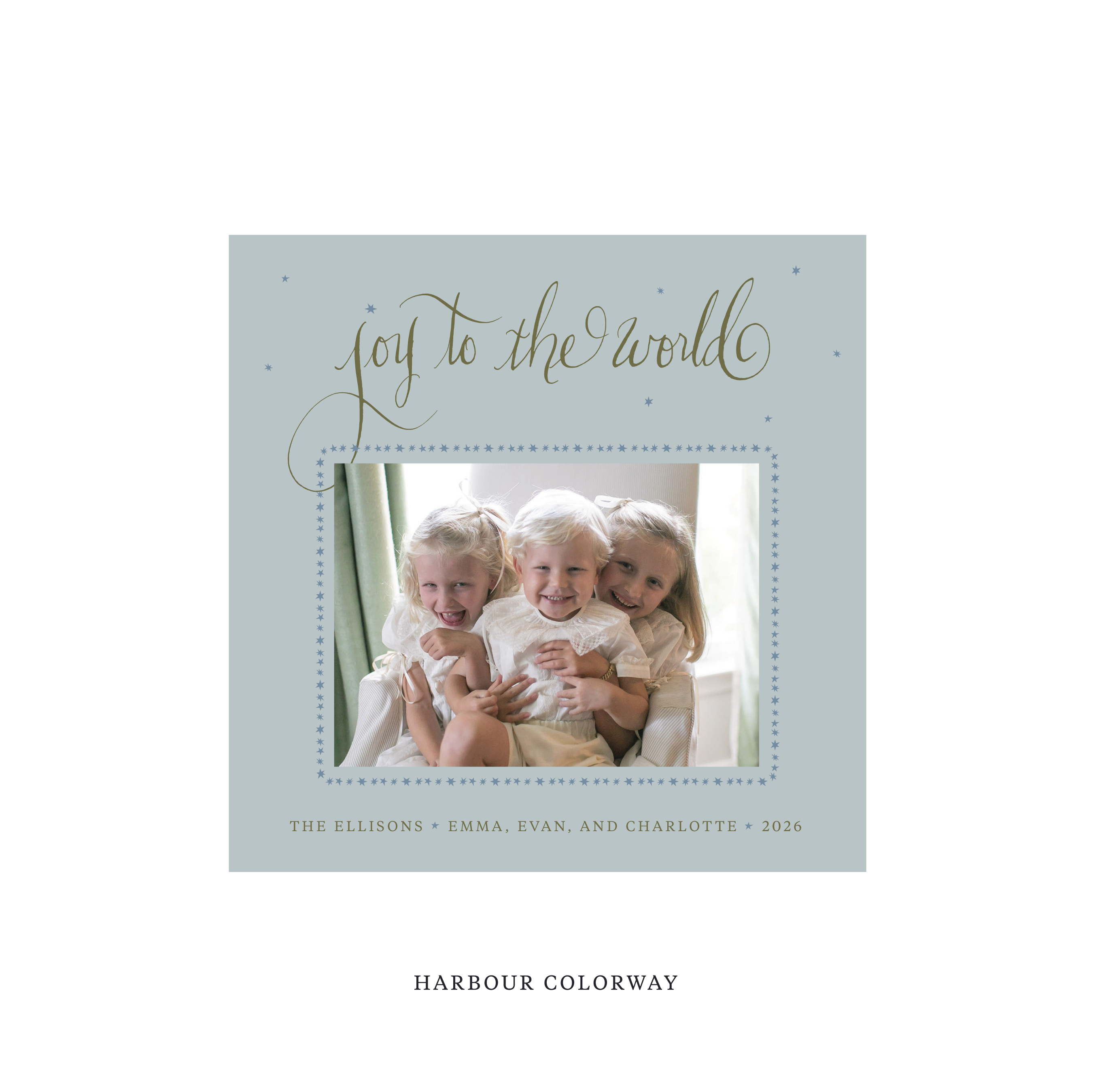 Ellison Classic Flat Print Holiday Card, Square