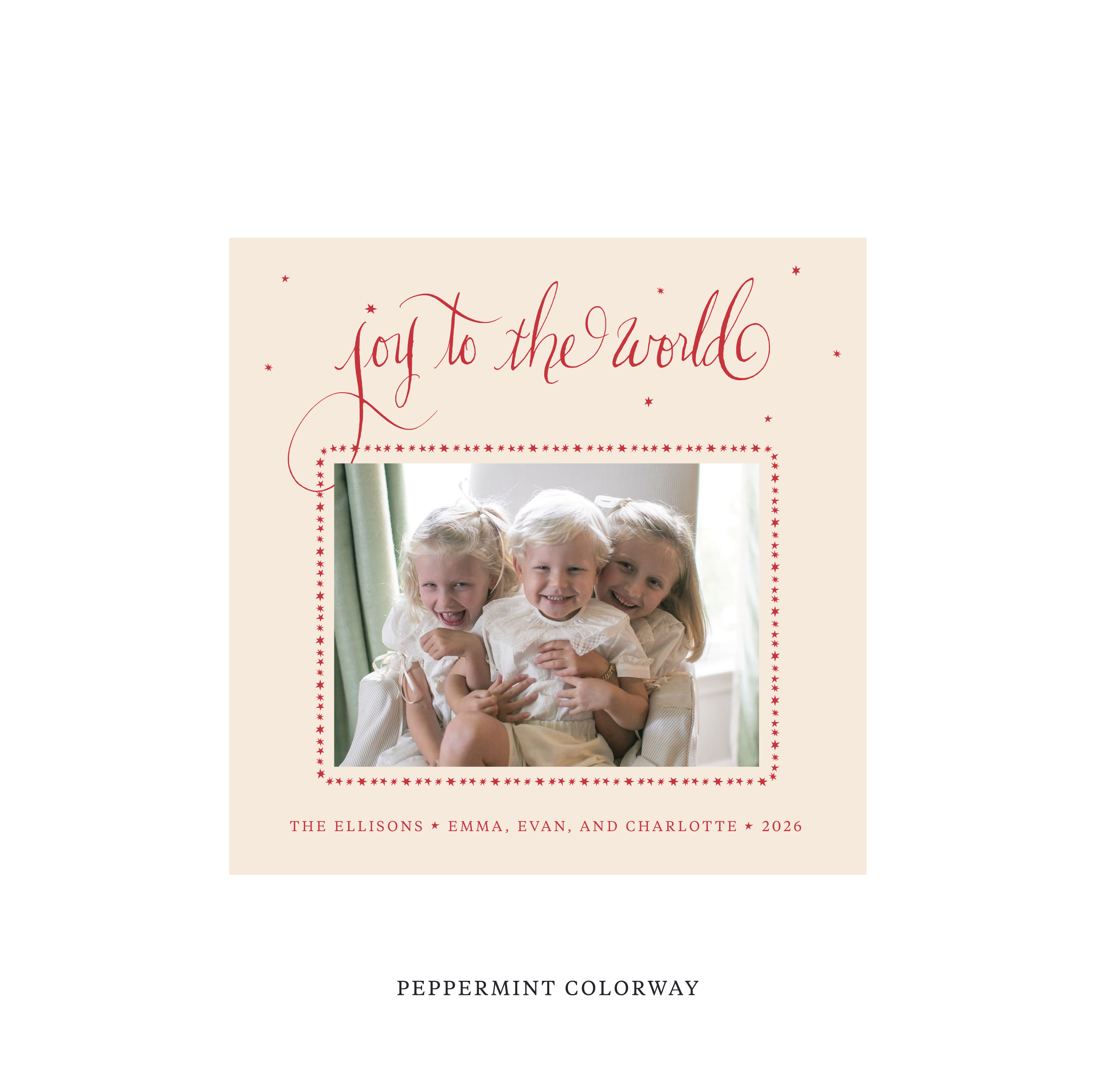 Ellison Classic Flat Print Holiday Card, Square
