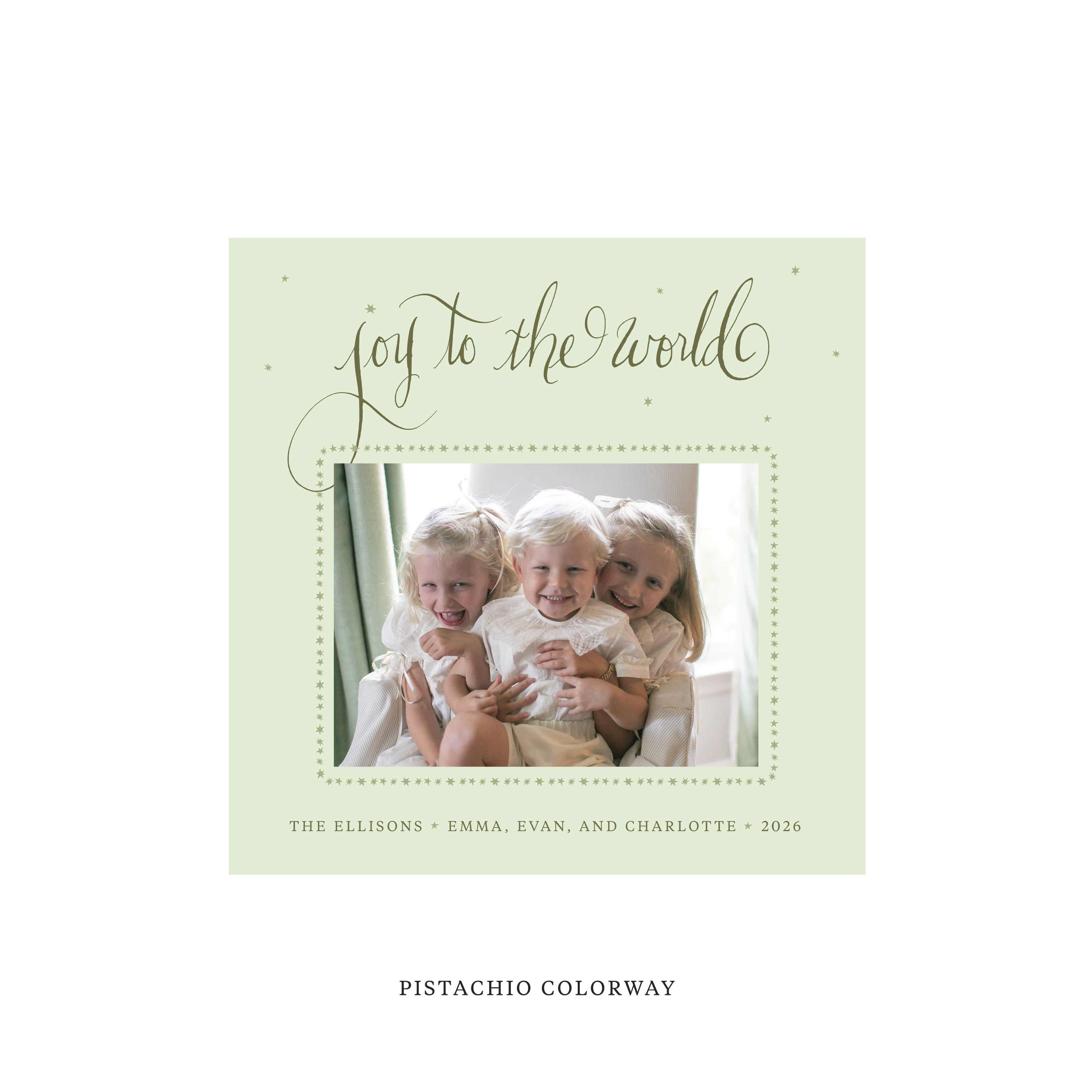 Ellison Classic Flat Print Holiday Card, Square