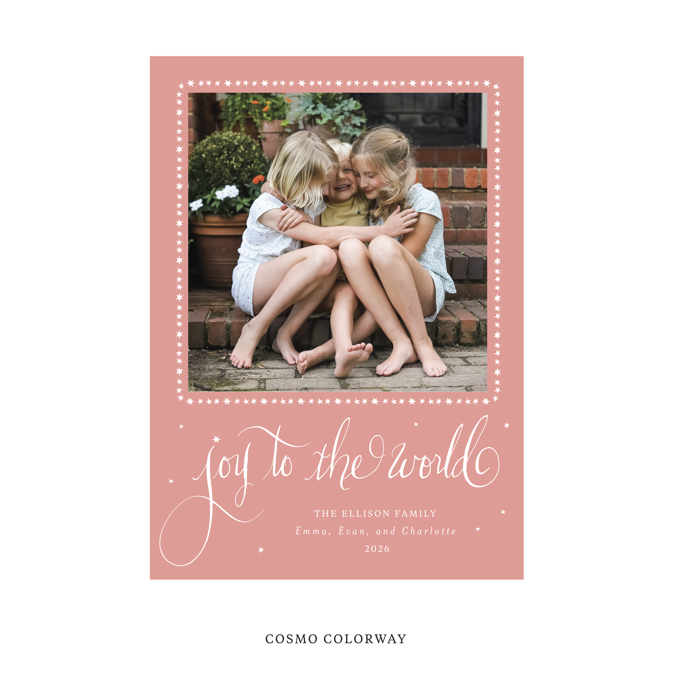 Ellison Classic Flat Print Holiday Card, Large