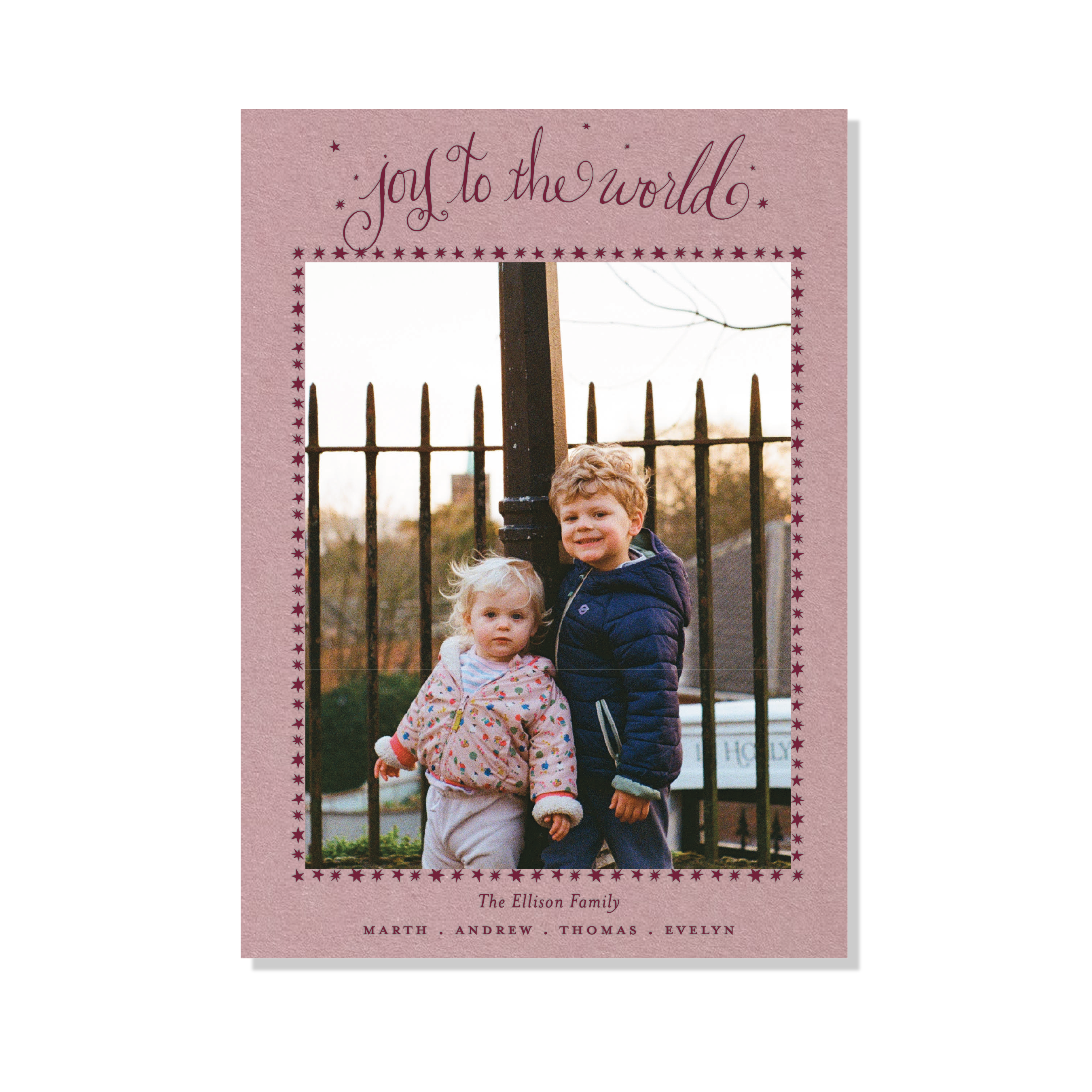 Ellison Letterpress Holiday Card, Large (Colored Paper)