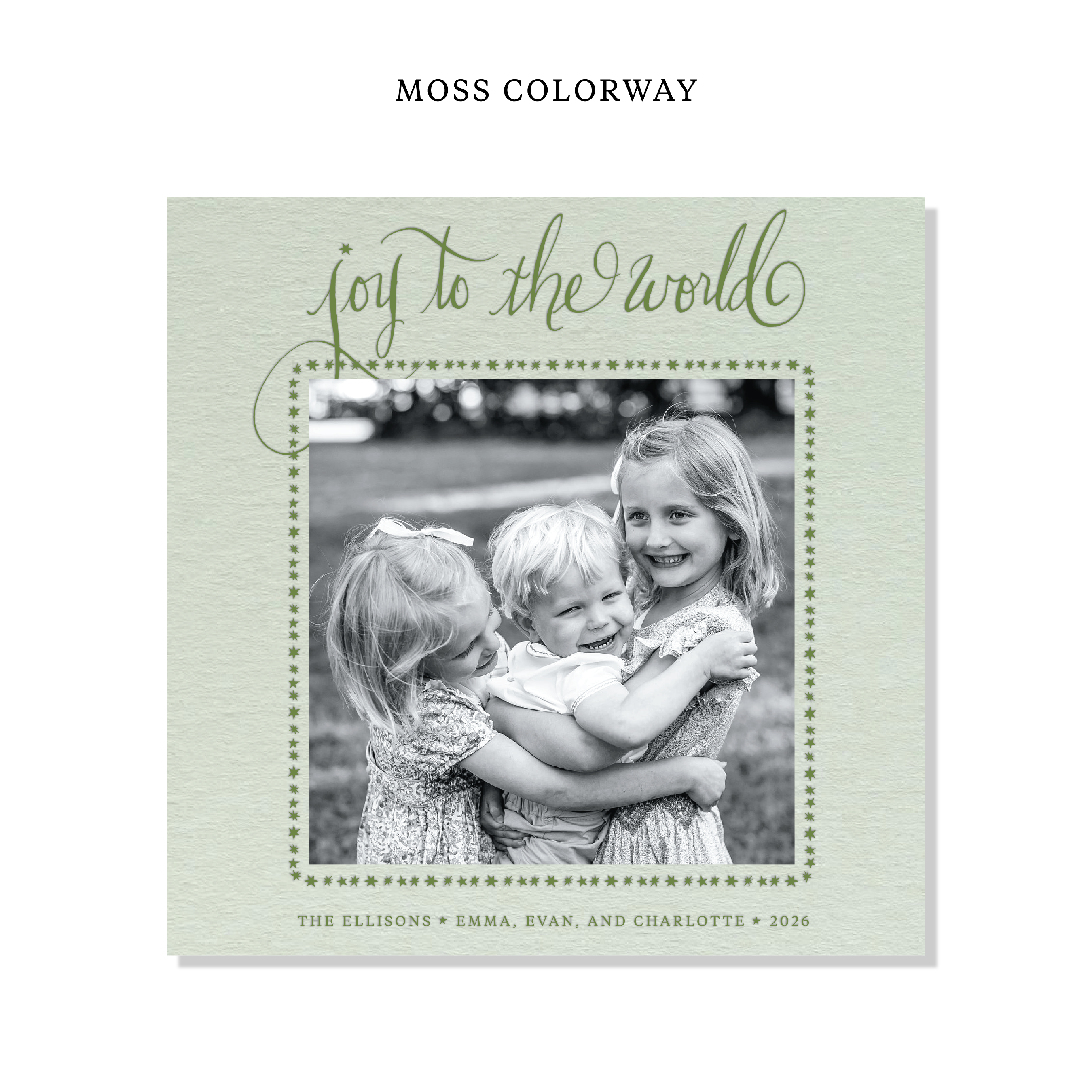 Ellison Letterpress Holiday Card, Large Square (Colored Paper)