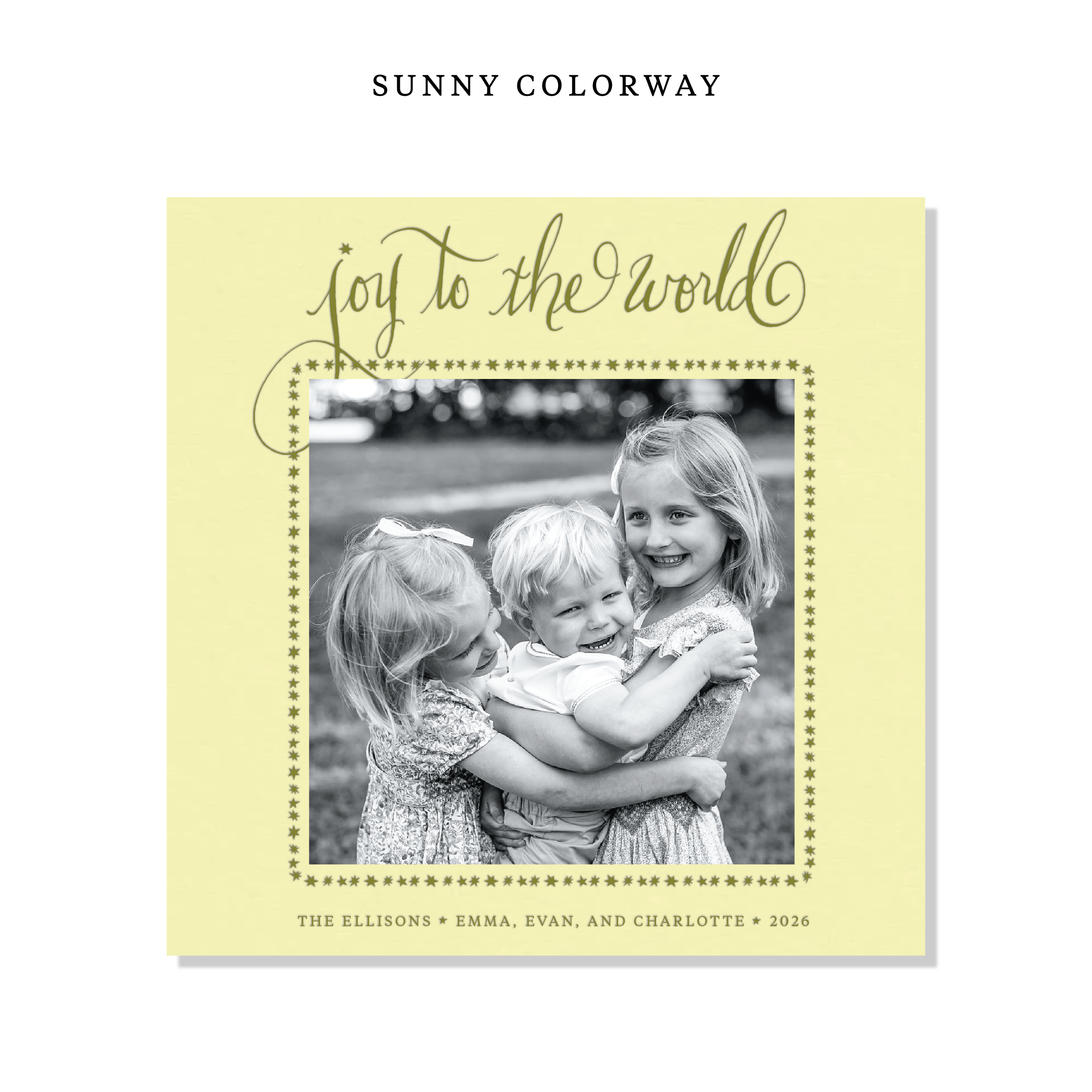 Ellison Letterpress Holiday Card, Large Square (Colored Paper)