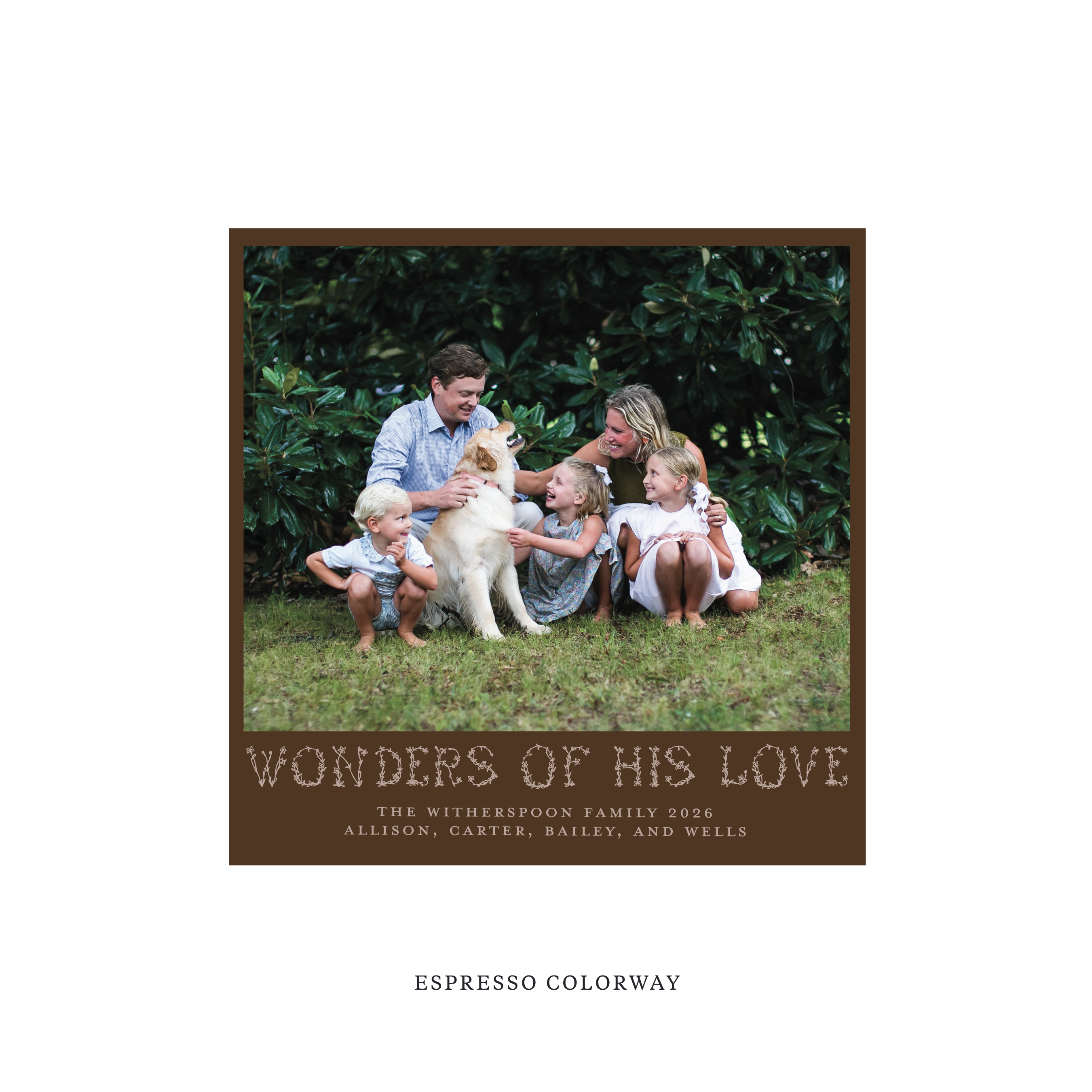 Flora Classic Flat Print Holiday Card, Square