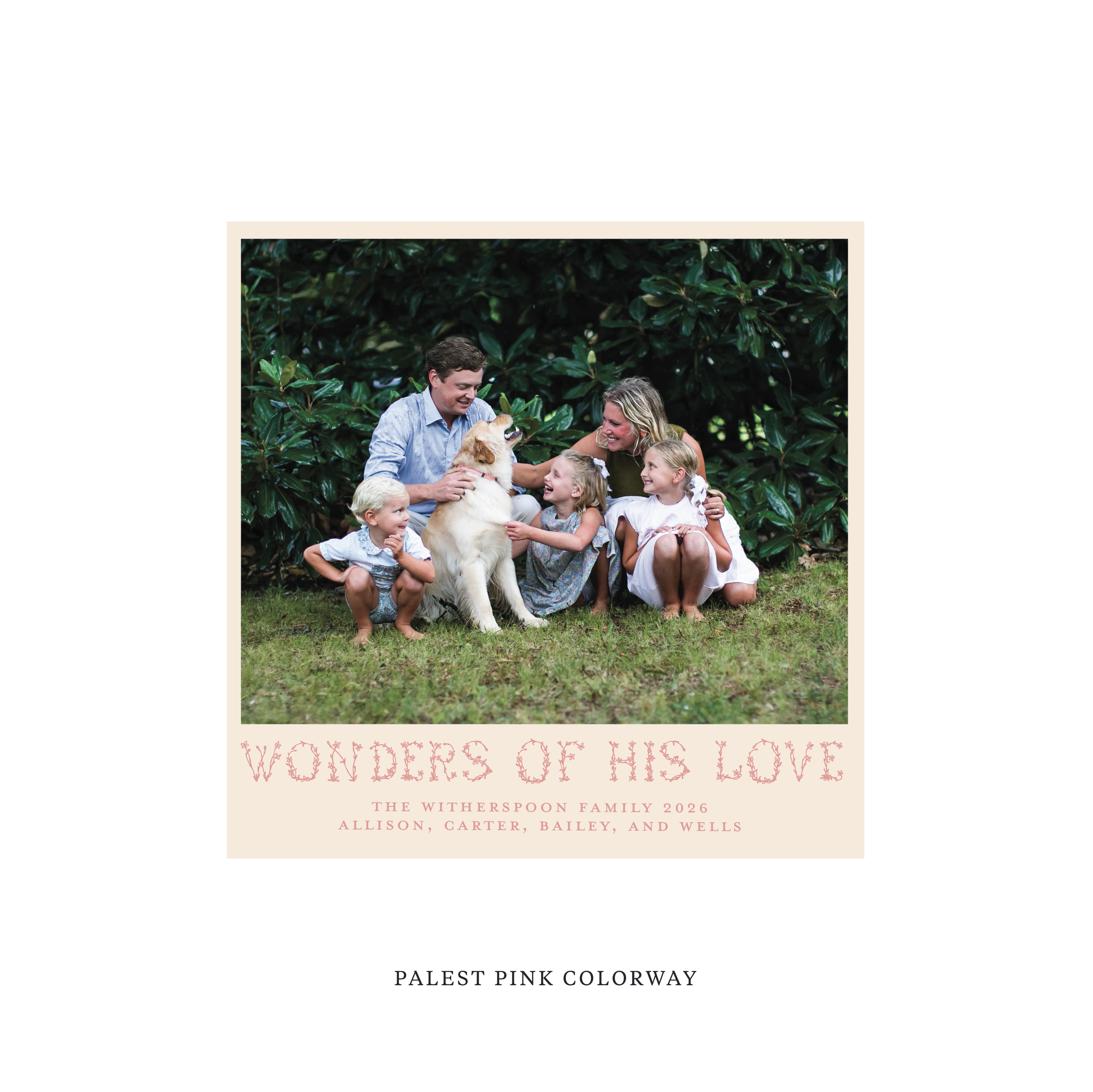 Flora Classic Flat Print Holiday Card, Square