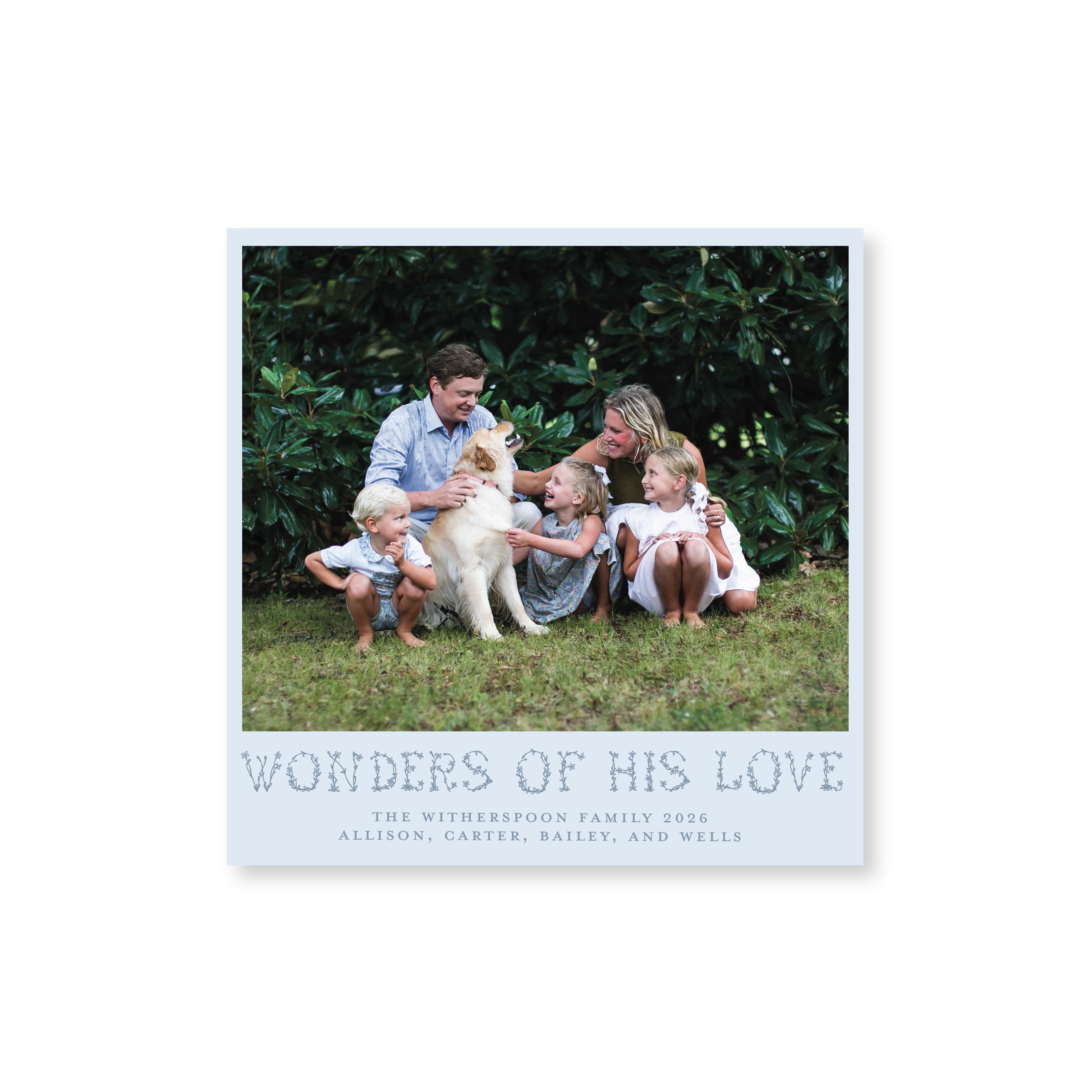 Flora Classic Flat Print Holiday Card, Square