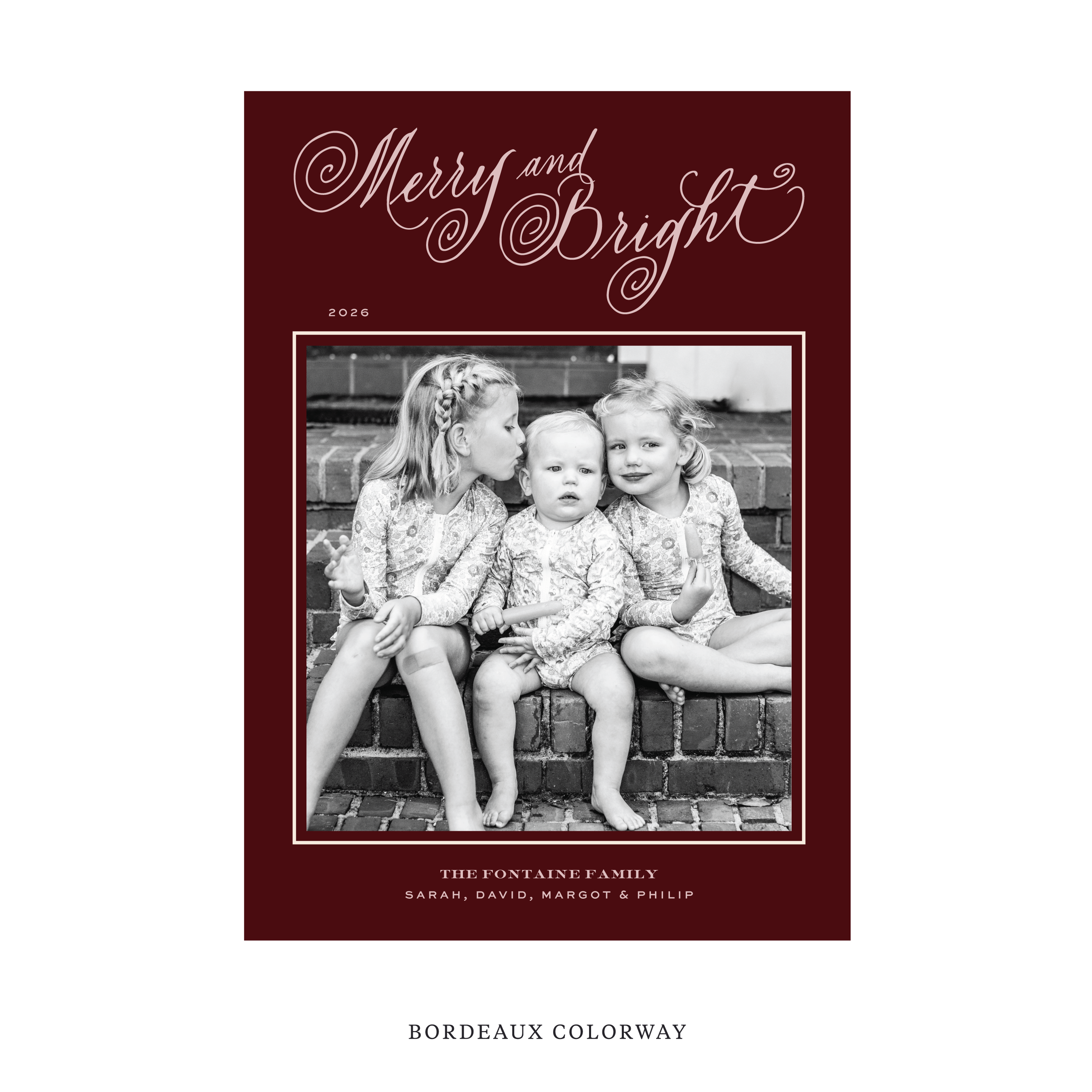 Fontaine Classic Flat Print Holiday Card, Large