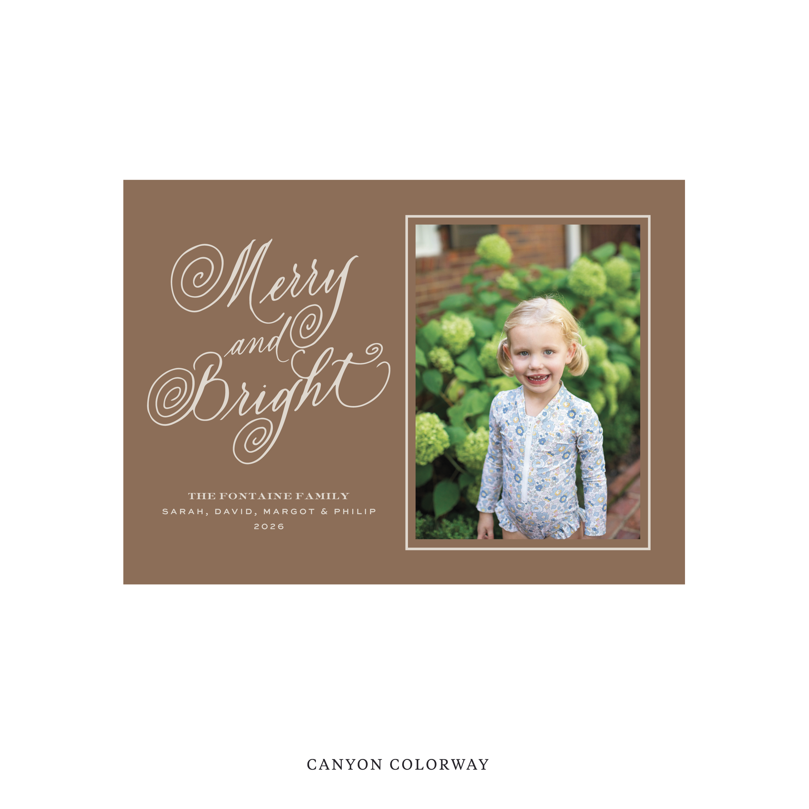 Fontaine Classic Flat Print Holiday Card, Medium