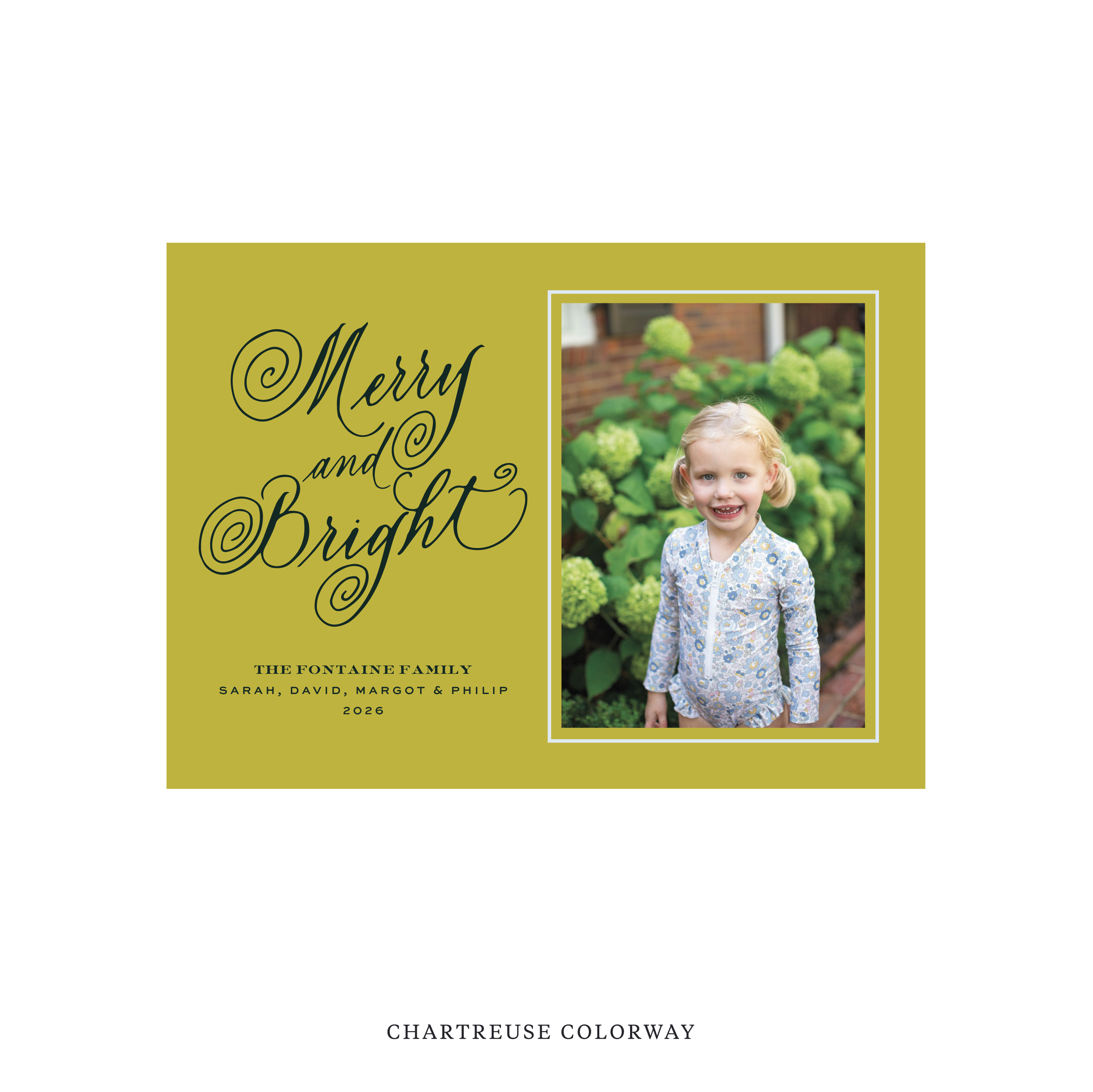 Fontaine Classic Flat Print Holiday Card, Medium