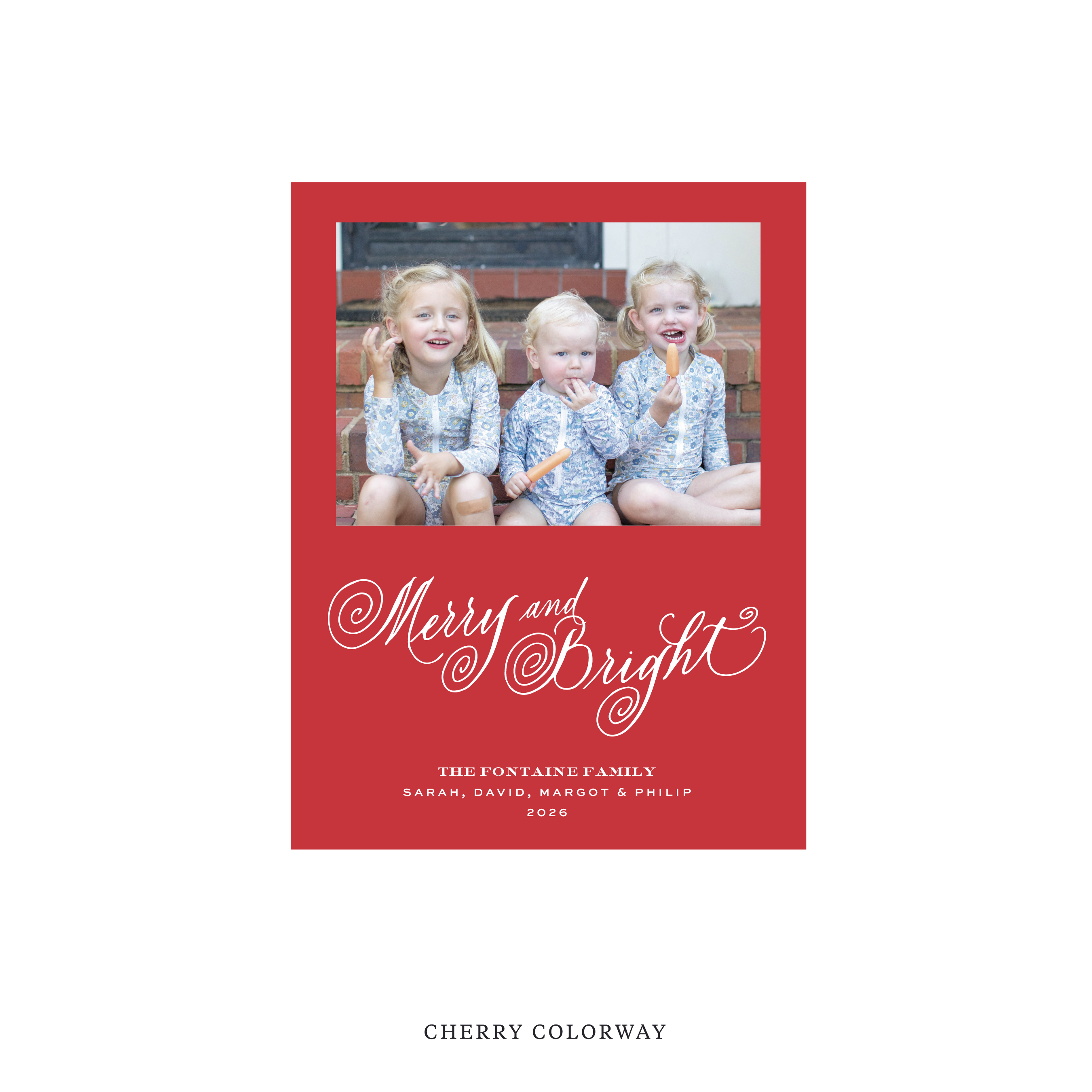 Fontaine Classic Flat Print Holiday Card, Small