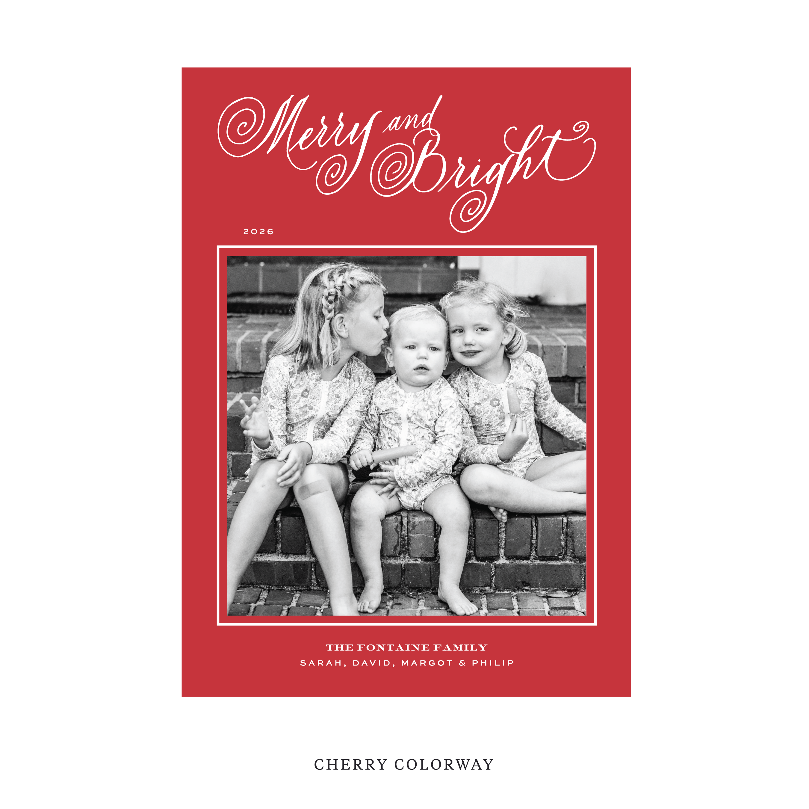 Fontaine Classic Flat Print Holiday Card, Large