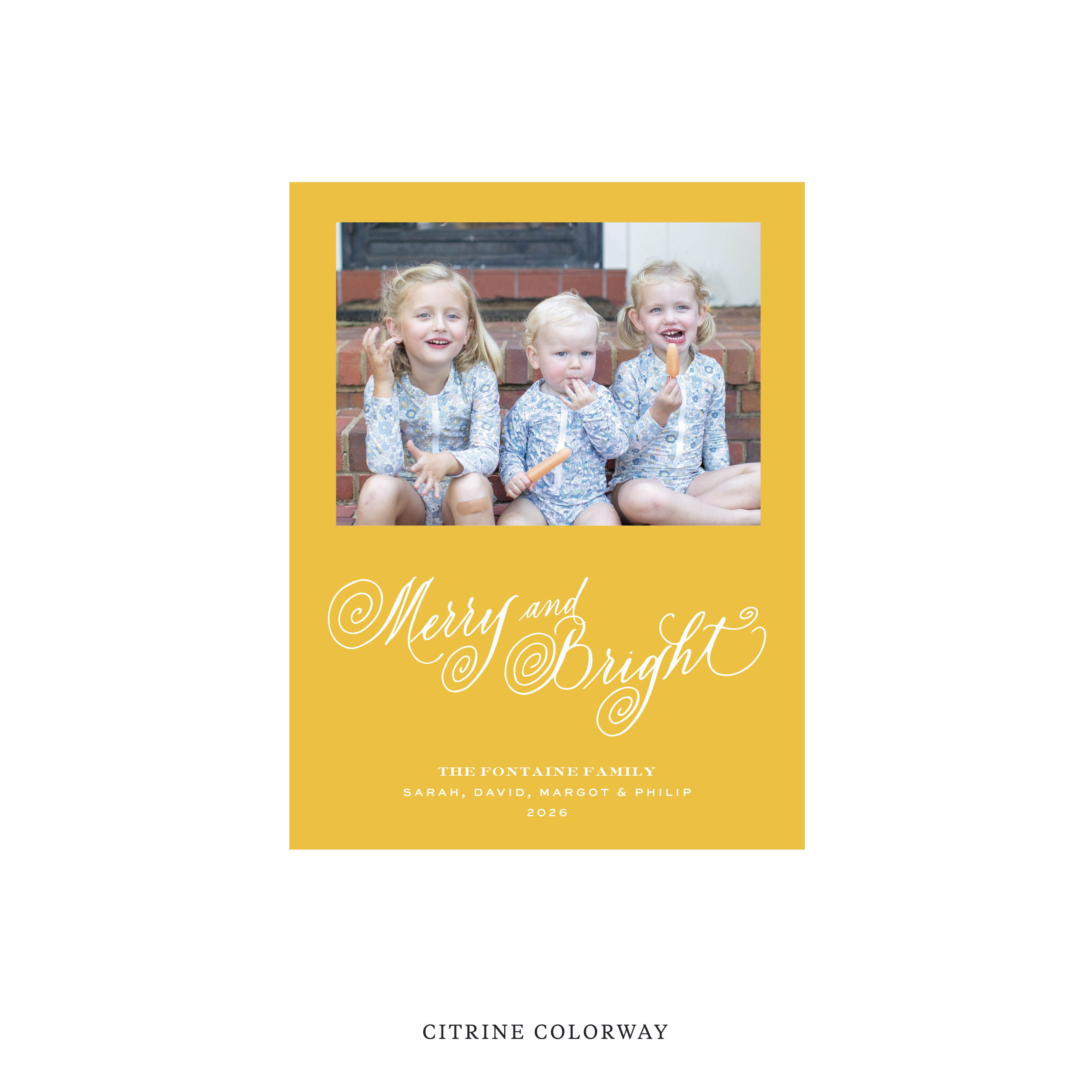 Fontaine Classic Flat Print Holiday Card, Small
