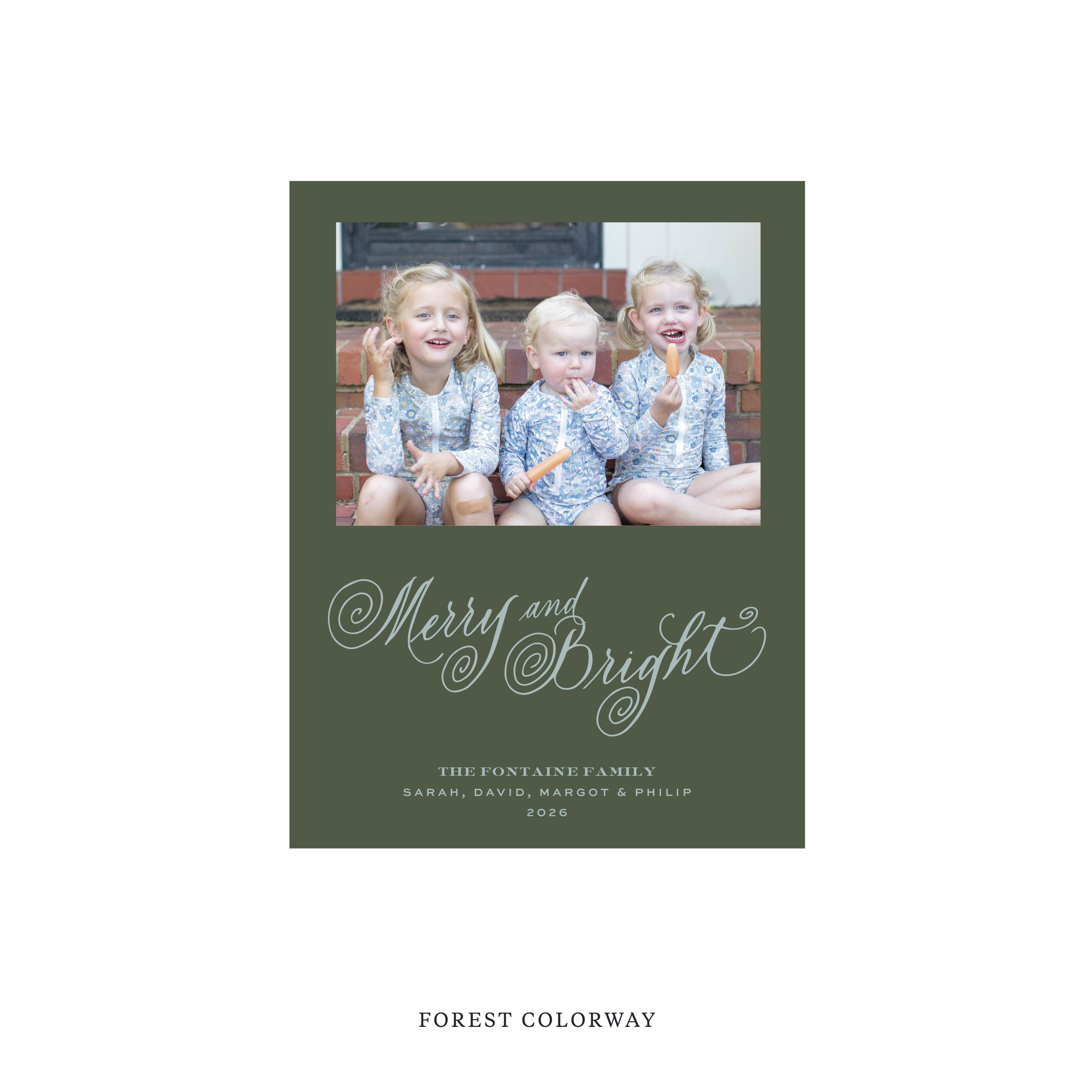 Fontaine Classic Flat Print Holiday Card, Small