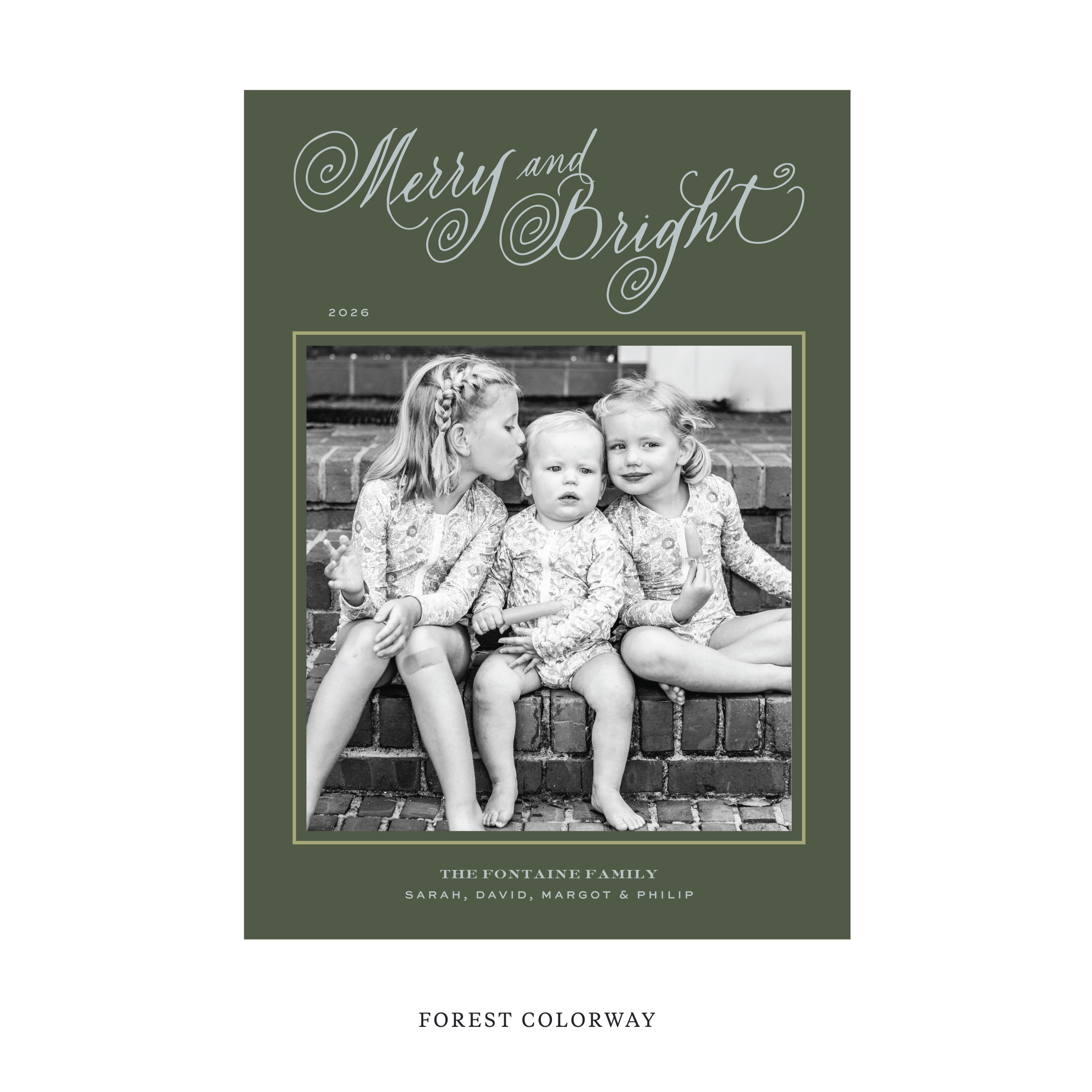 Fontaine Classic Flat Print Holiday Card, Large