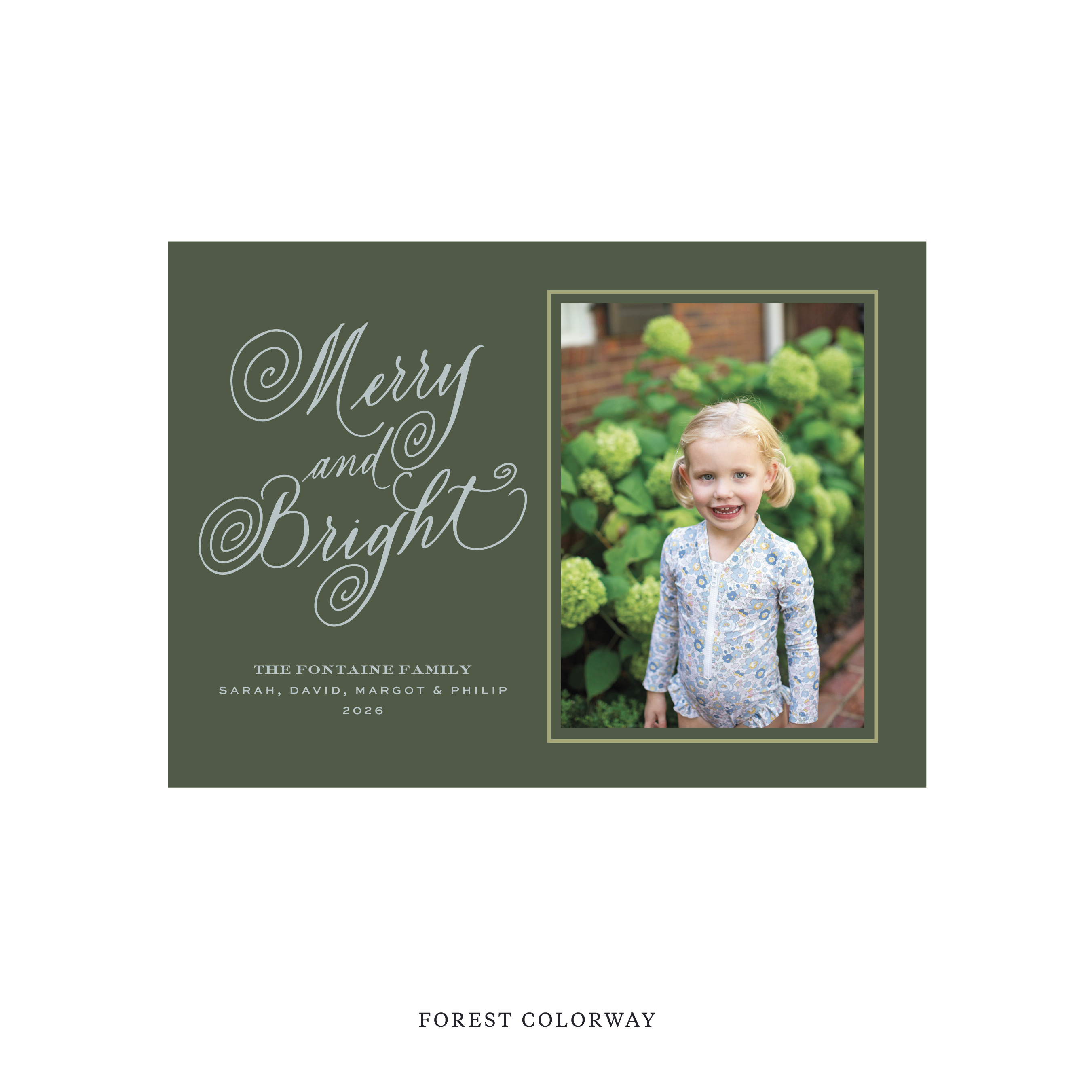 Fontaine Classic Flat Print Holiday Card, Medium