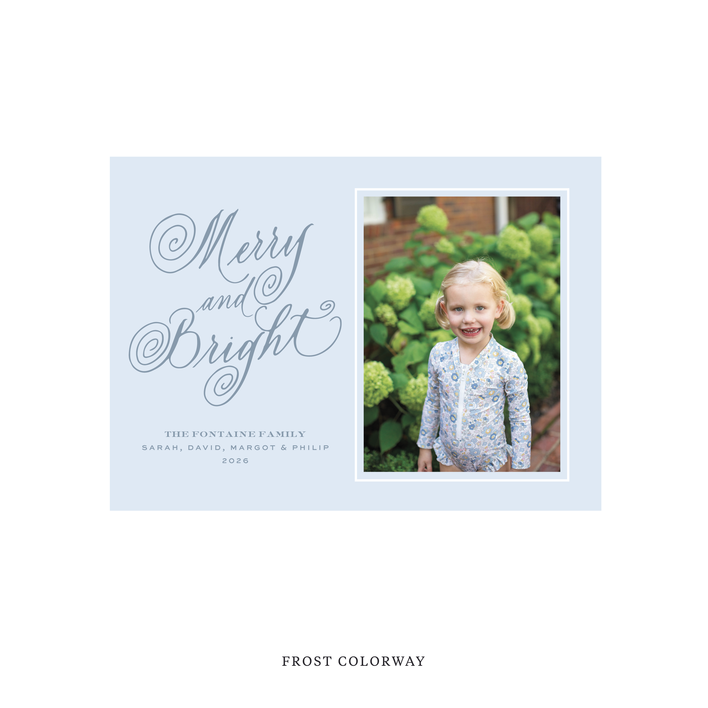 Fontaine Classic Flat Print Holiday Card, Medium