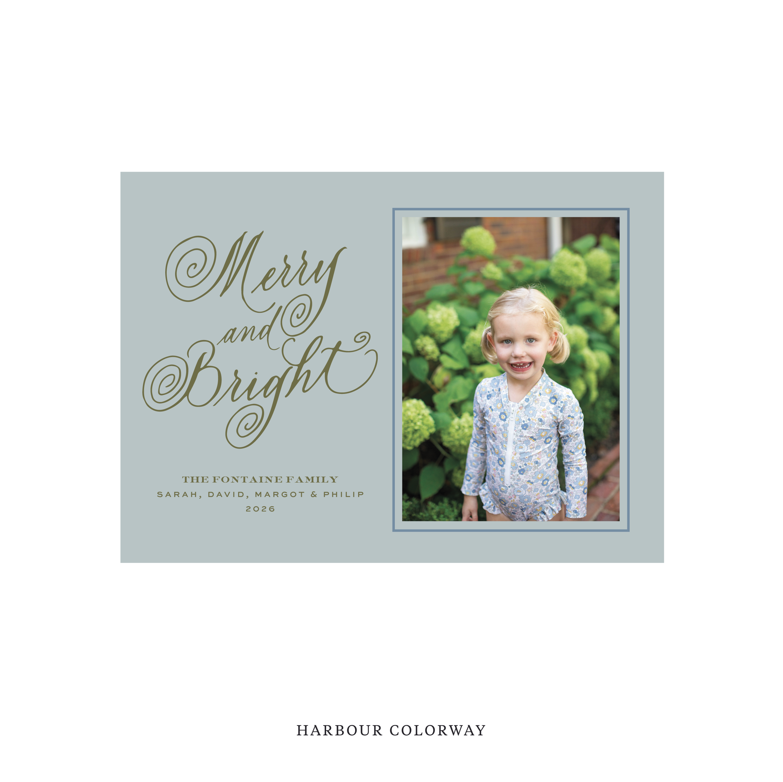Fontaine Classic Flat Print Holiday Card, Medium
