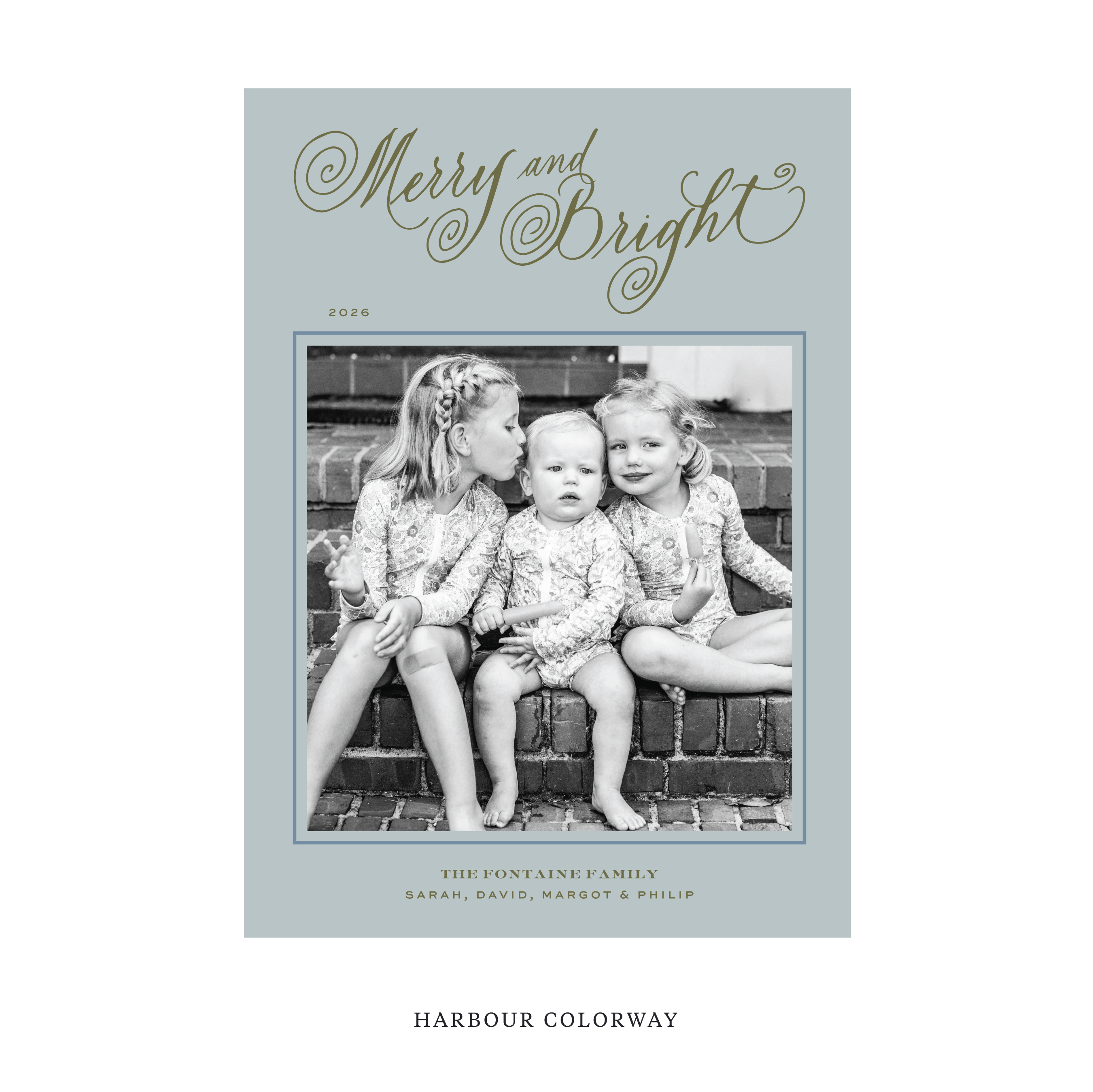Fontaine Classic Flat Print Holiday Card, Large