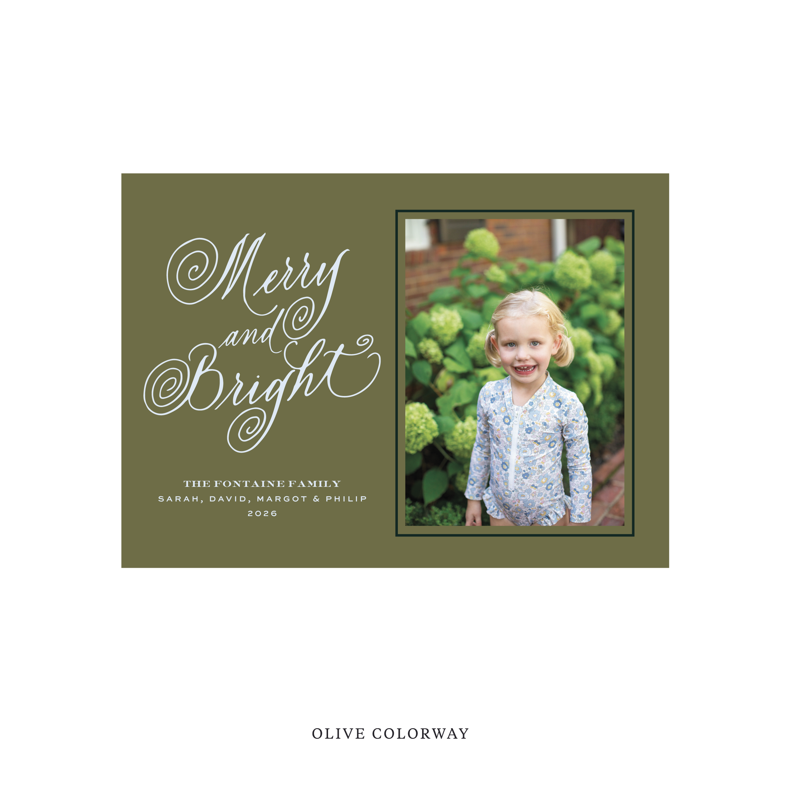 Fontaine Classic Flat Print Holiday Card, Medium