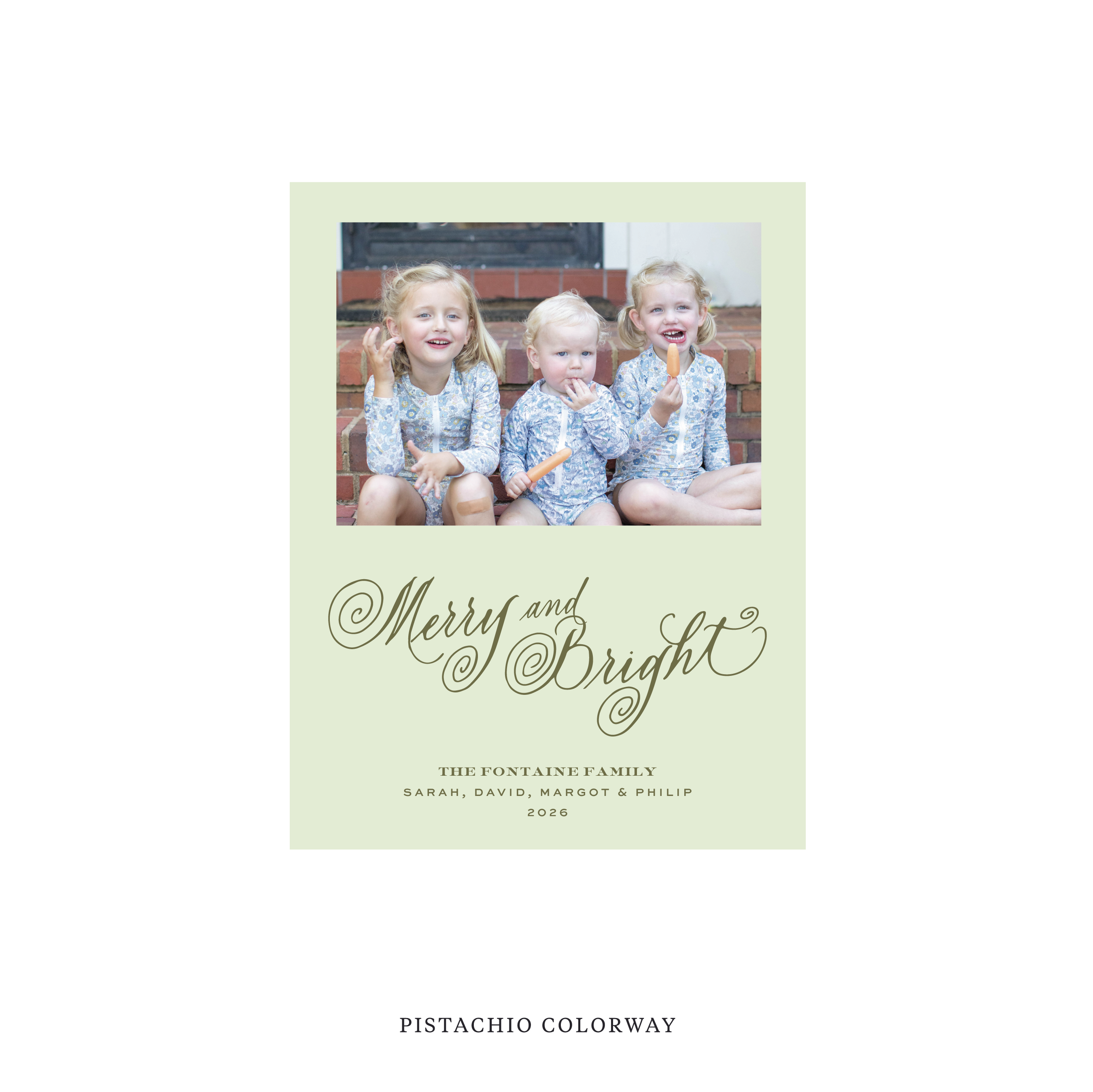 Fontaine Classic Flat Print Holiday Card, Small