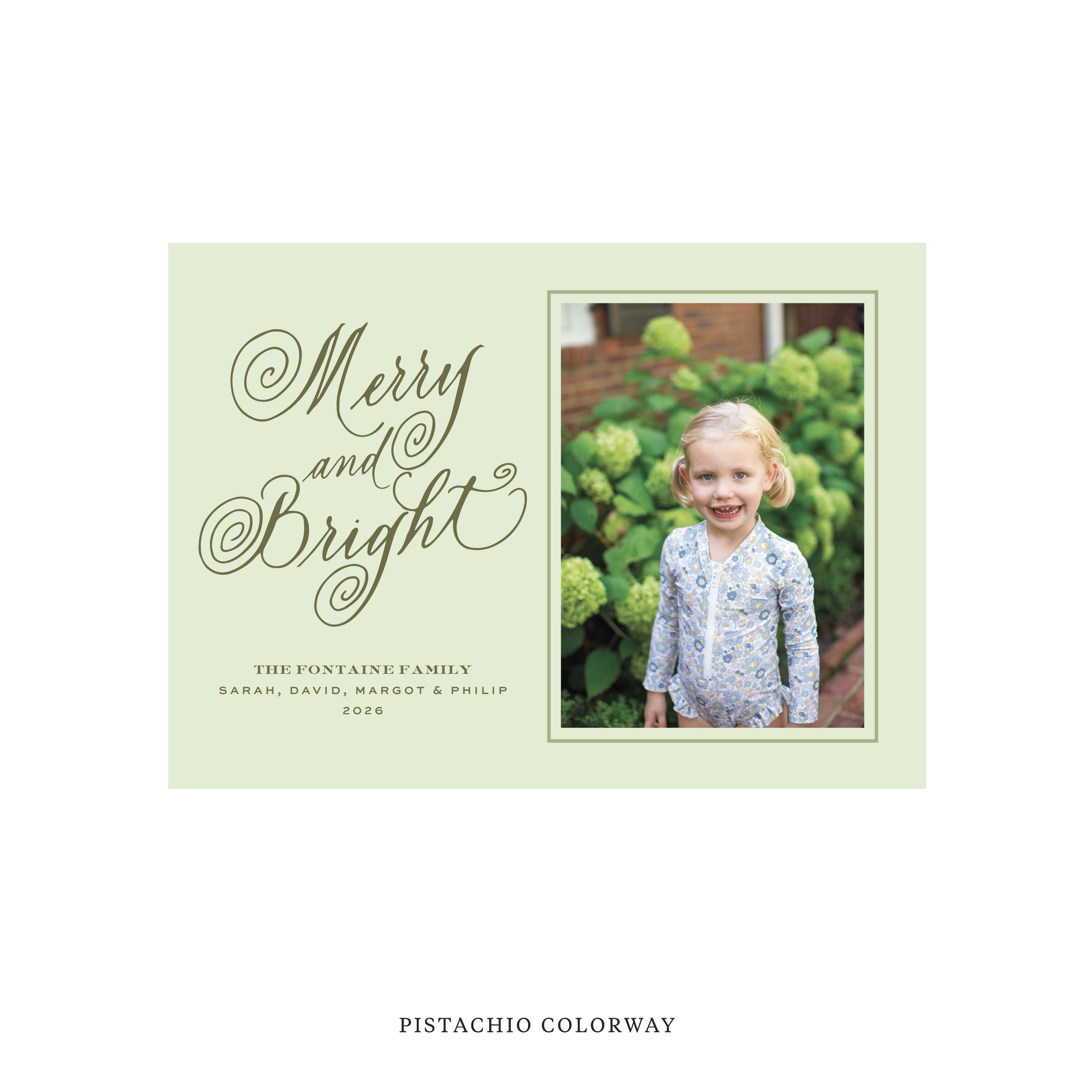 Fontaine Classic Flat Print Holiday Card, Medium