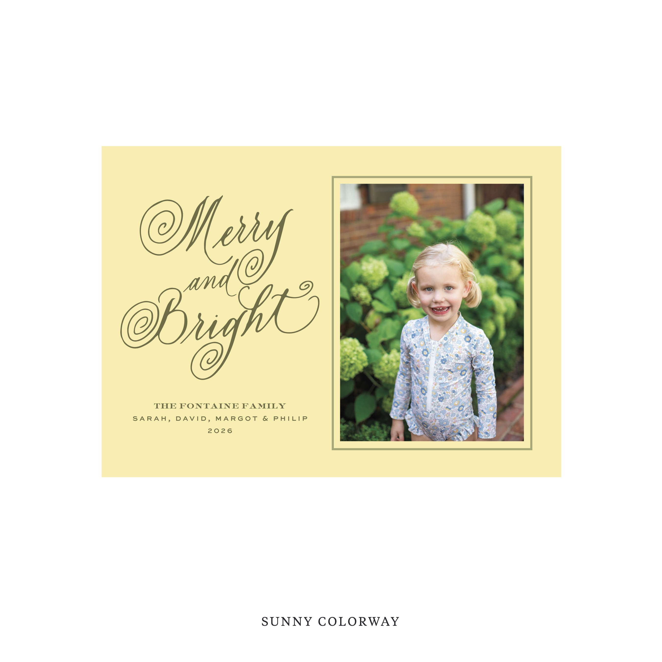 Fontaine Classic Flat Print Holiday Card, Medium