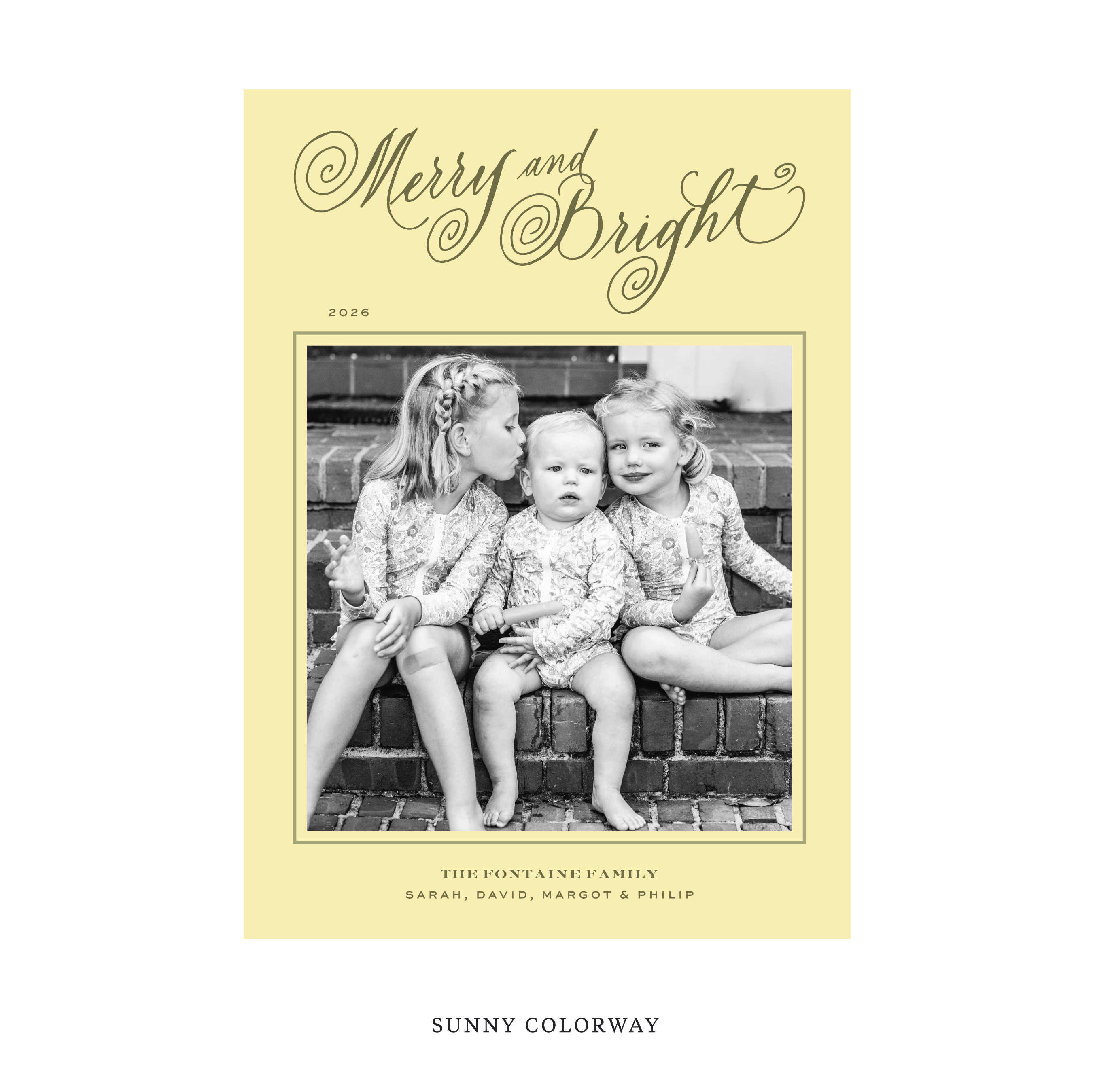 Fontaine Classic Flat Print Holiday Card, Large
