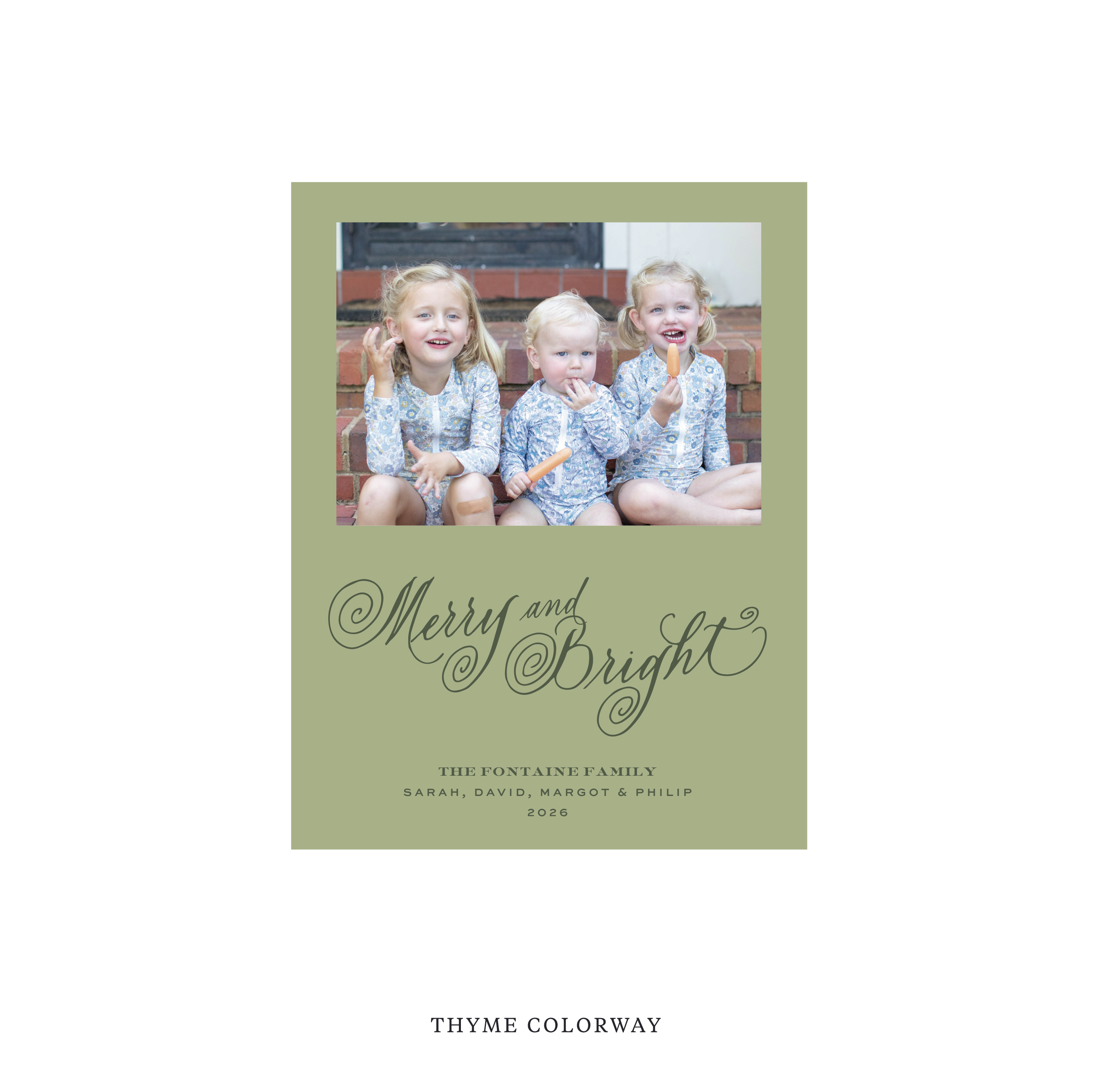 Fontaine Classic Flat Print Holiday Card, Small