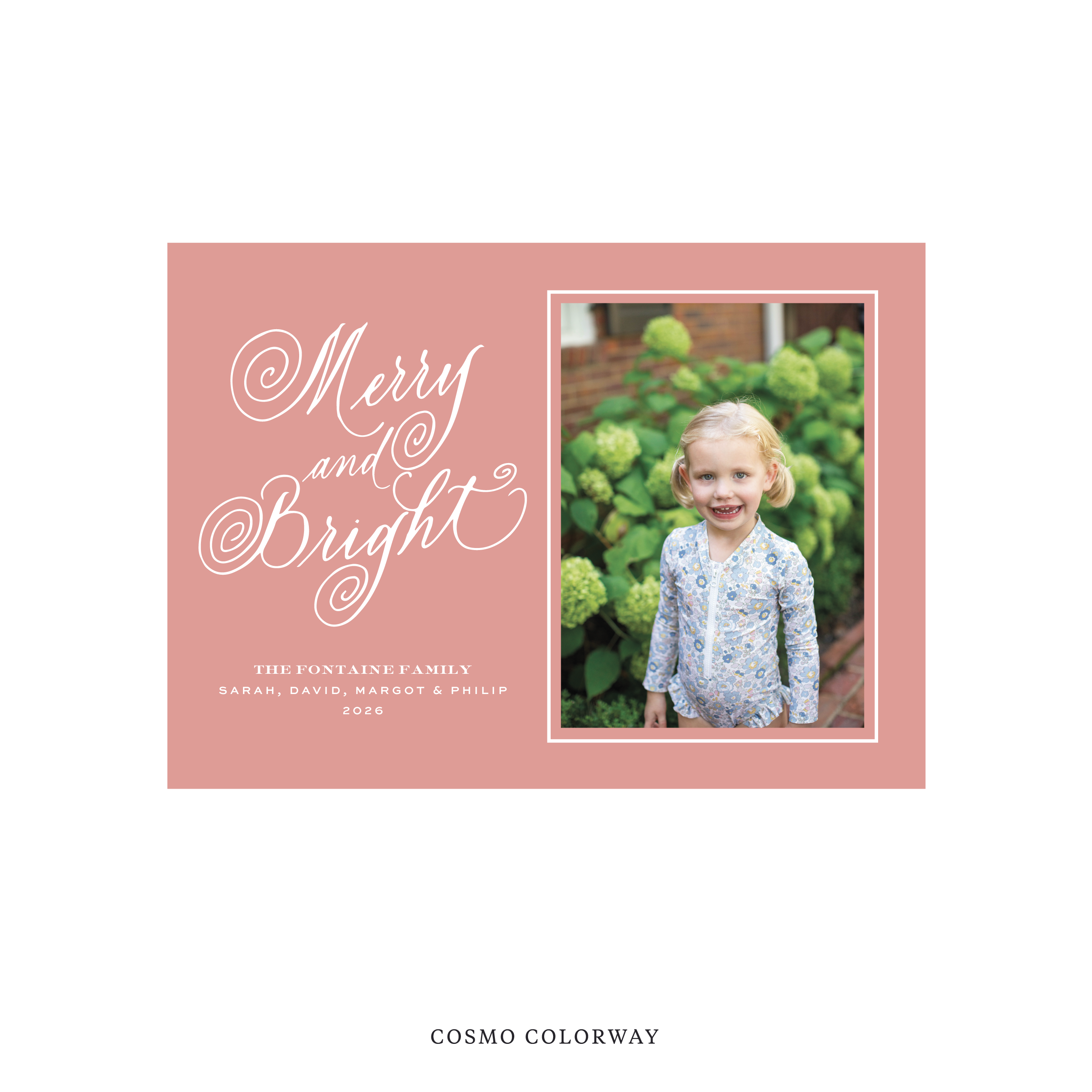 Fontaine Classic Flat Print Holiday Card, Medium