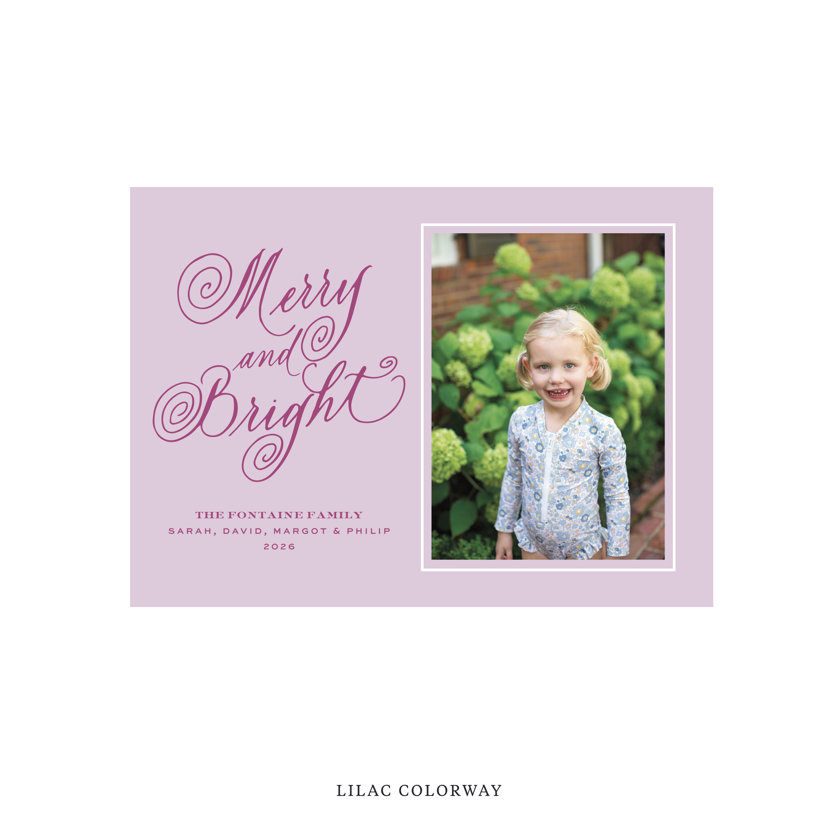 Fontaine Classic Flat Print Holiday Card, Medium