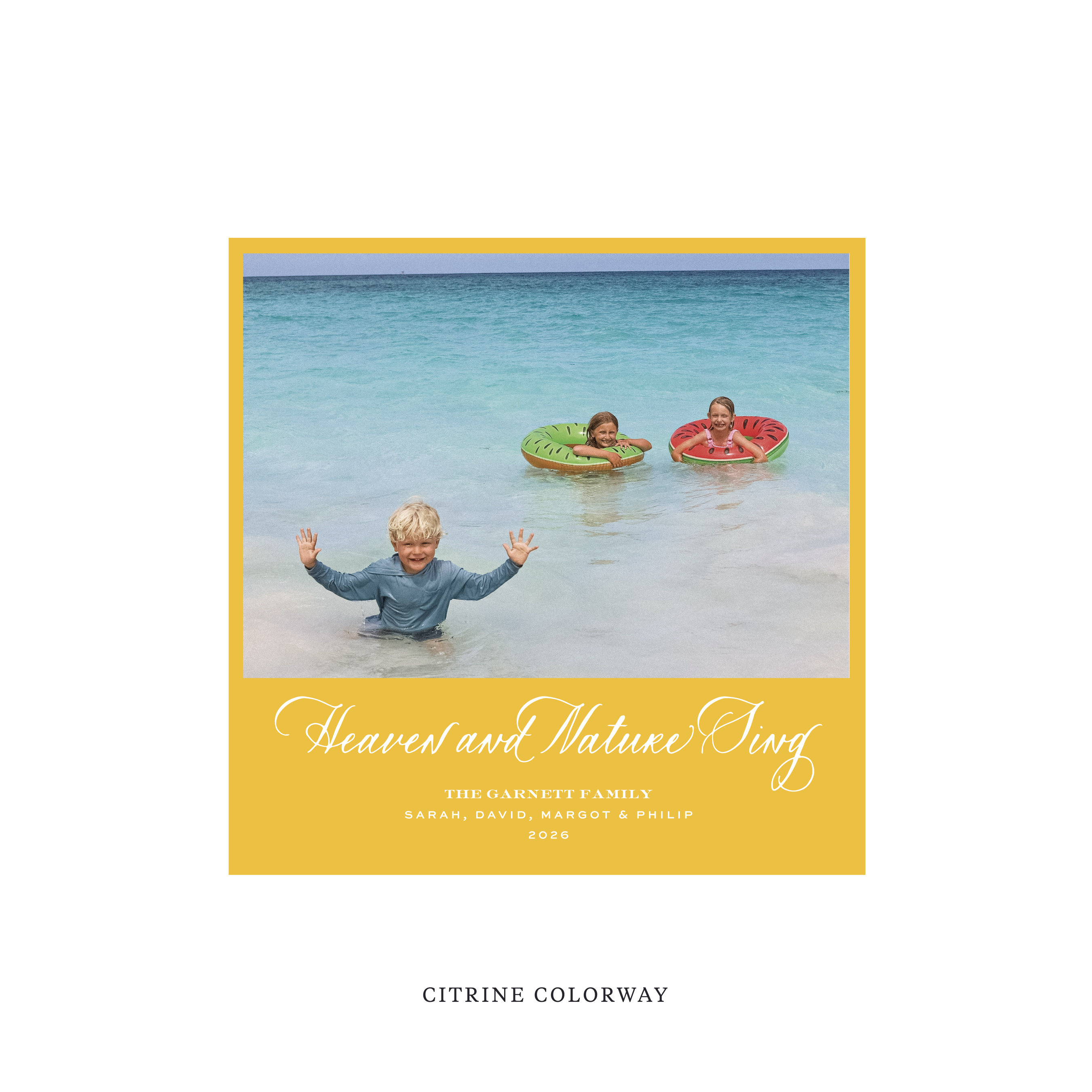 Garnett Classic Flat Print Holiday Card, Square