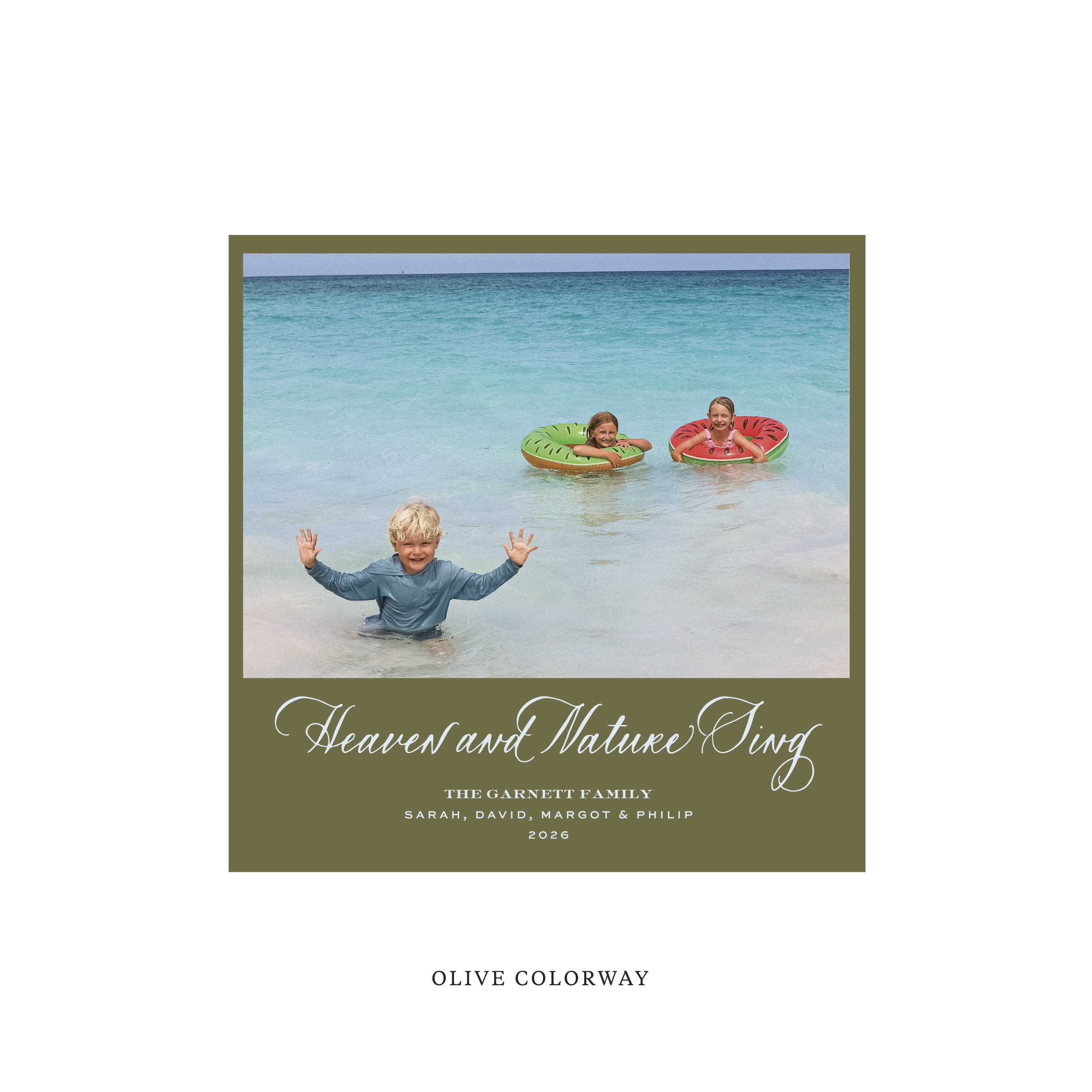 Garnett Classic Flat Print Holiday Card, Square