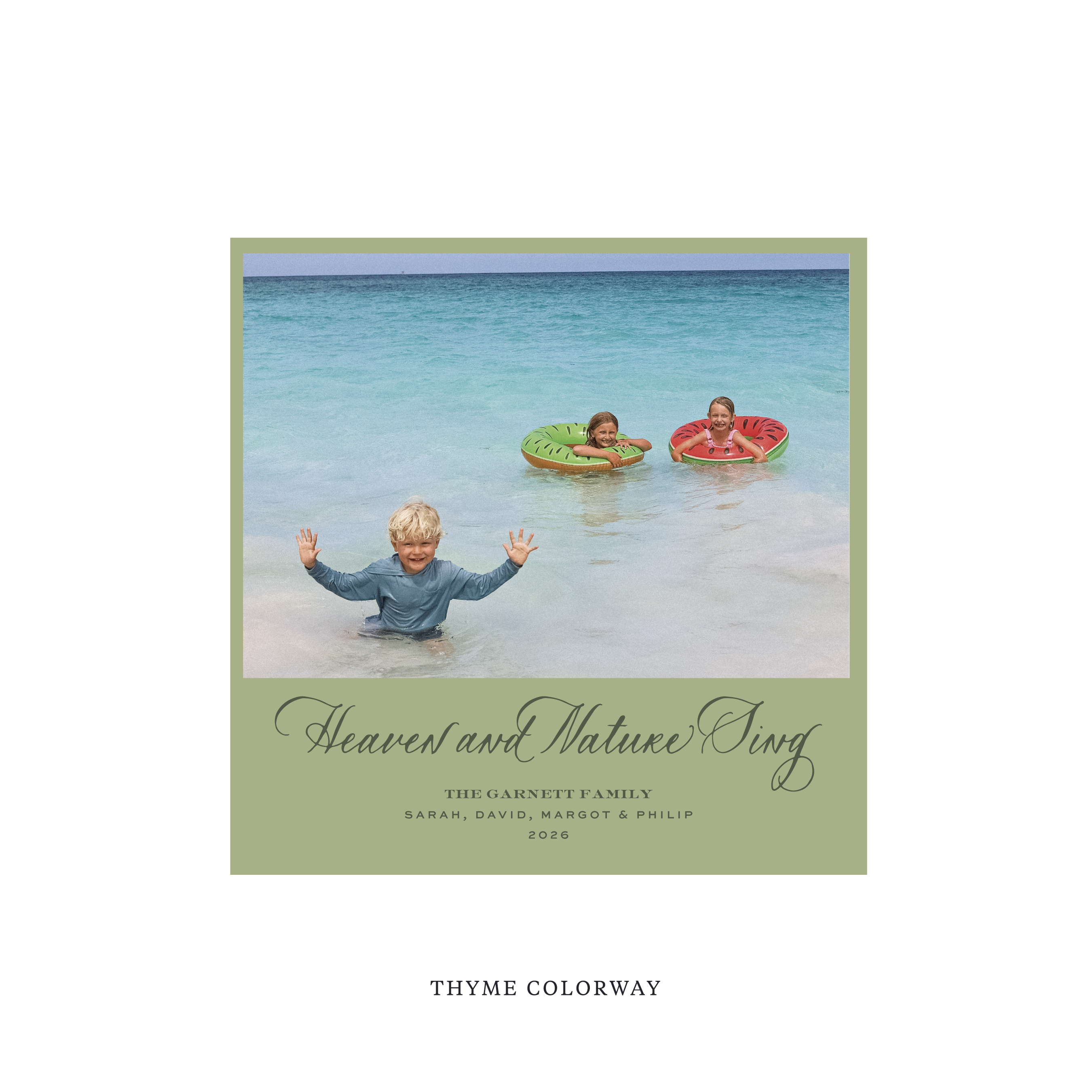 Garnett Classic Flat Print Holiday Card, Square