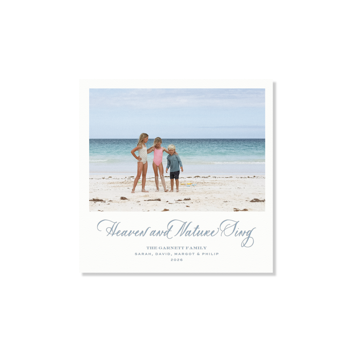 Garnett Letterpress Holiday Card, Small Square (White Paper)