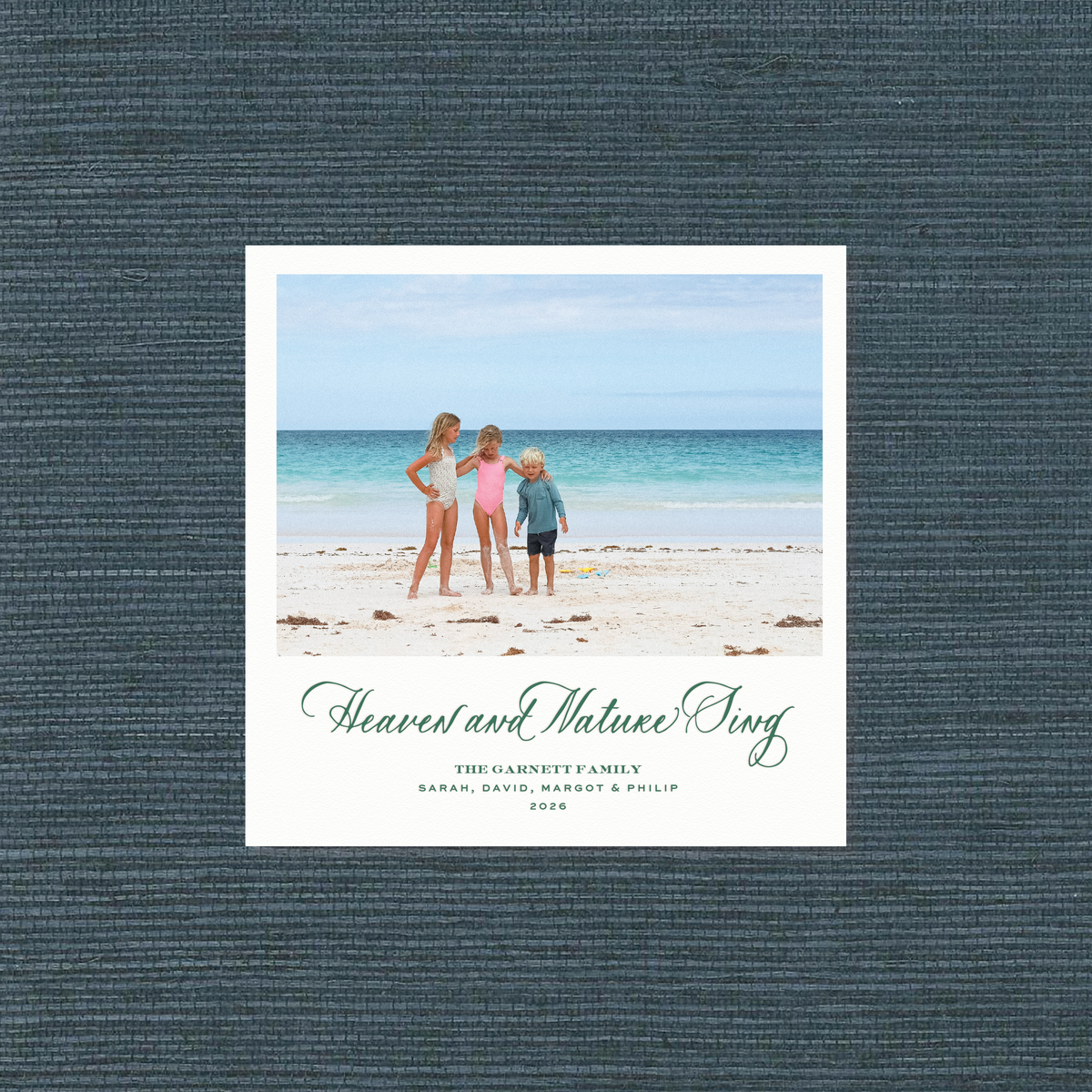 Garnett Letterpress Holiday Card, Small Square (White Paper)