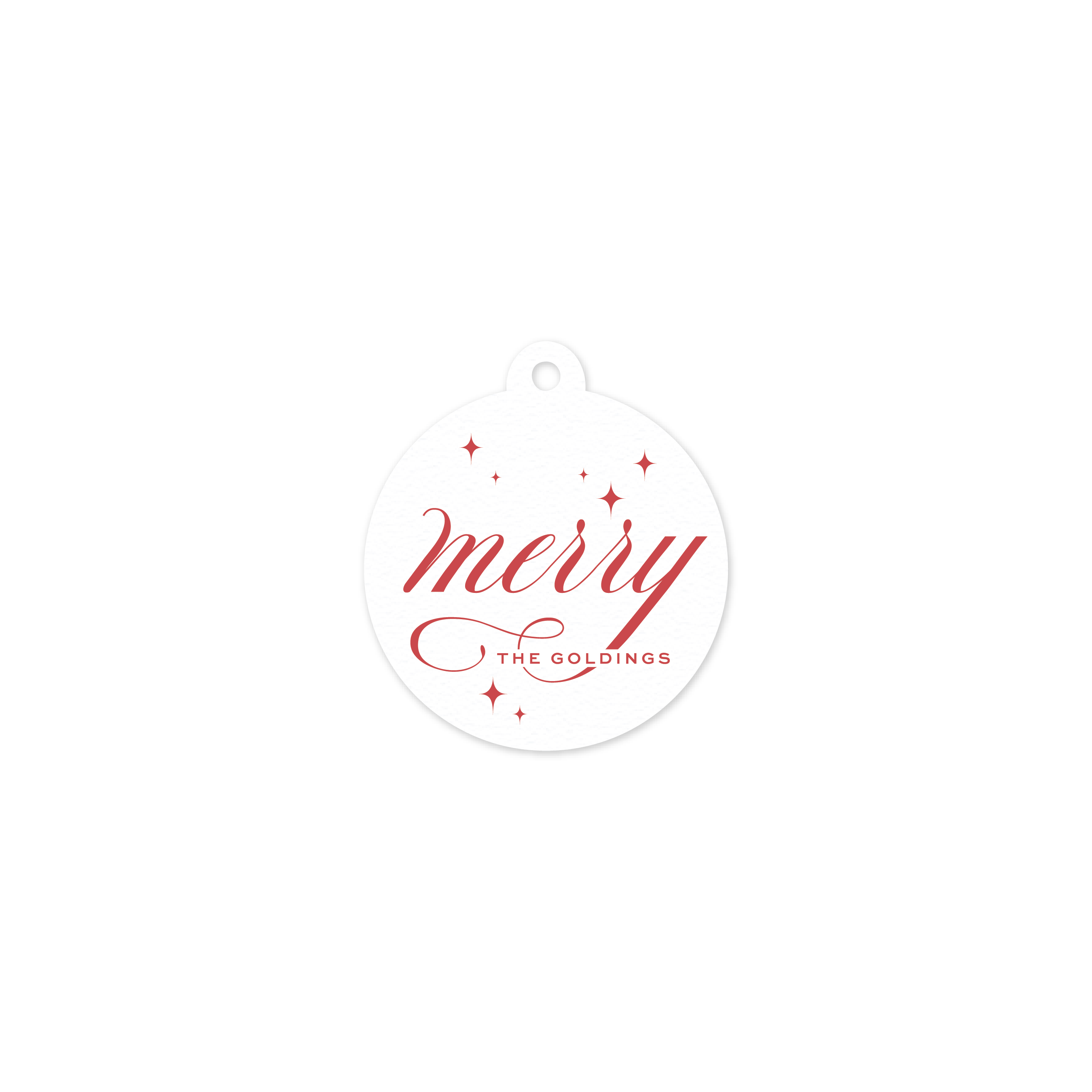 Golding Round Letterpress Holiday Gift Tag