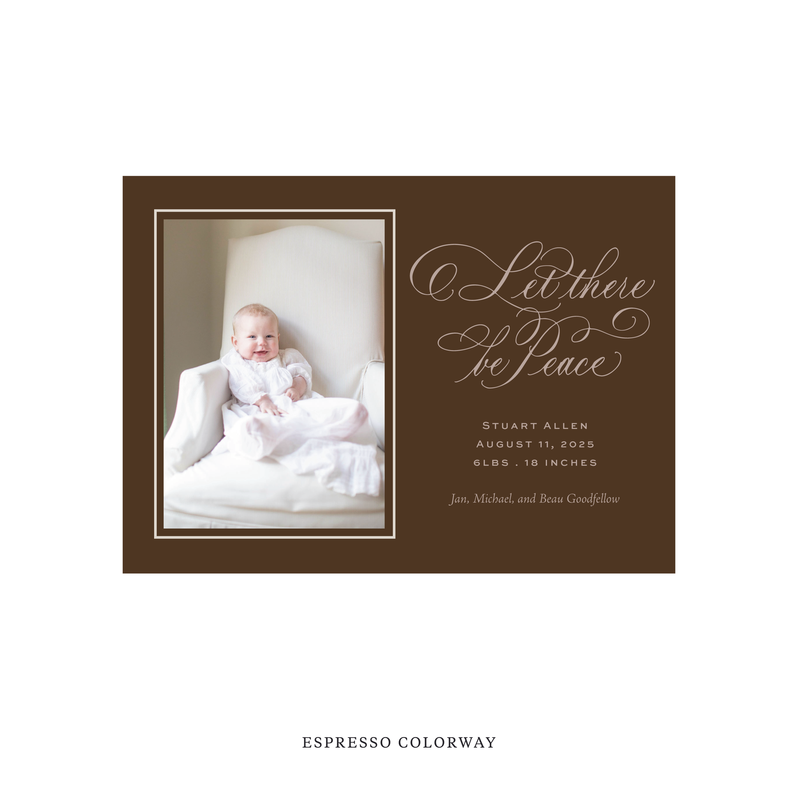 Goodfellow Classic Flat Print Holiday Card, Birth Announcement Medium