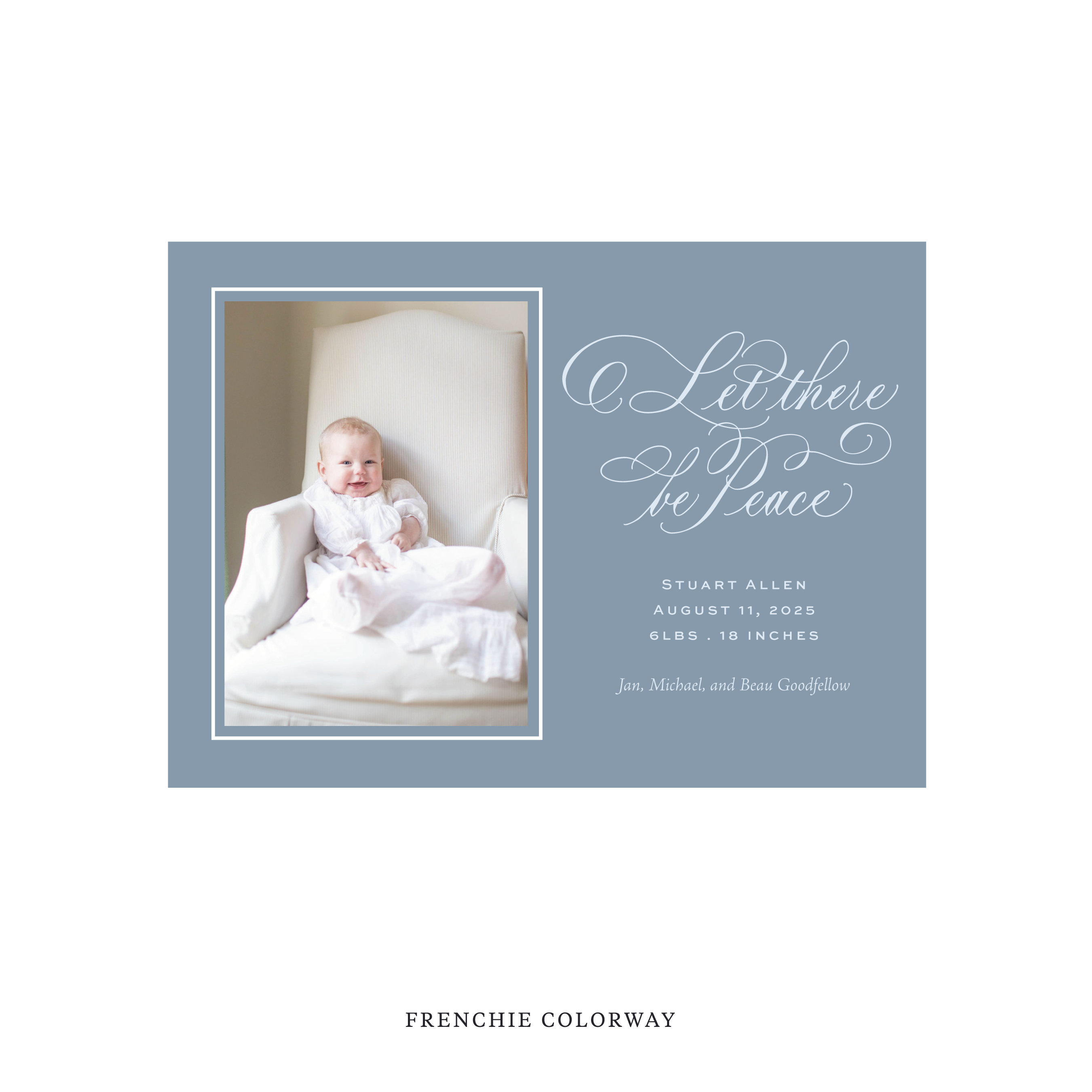 Goodfellow Classic Flat Print Holiday Card, Birth Announcement Medium