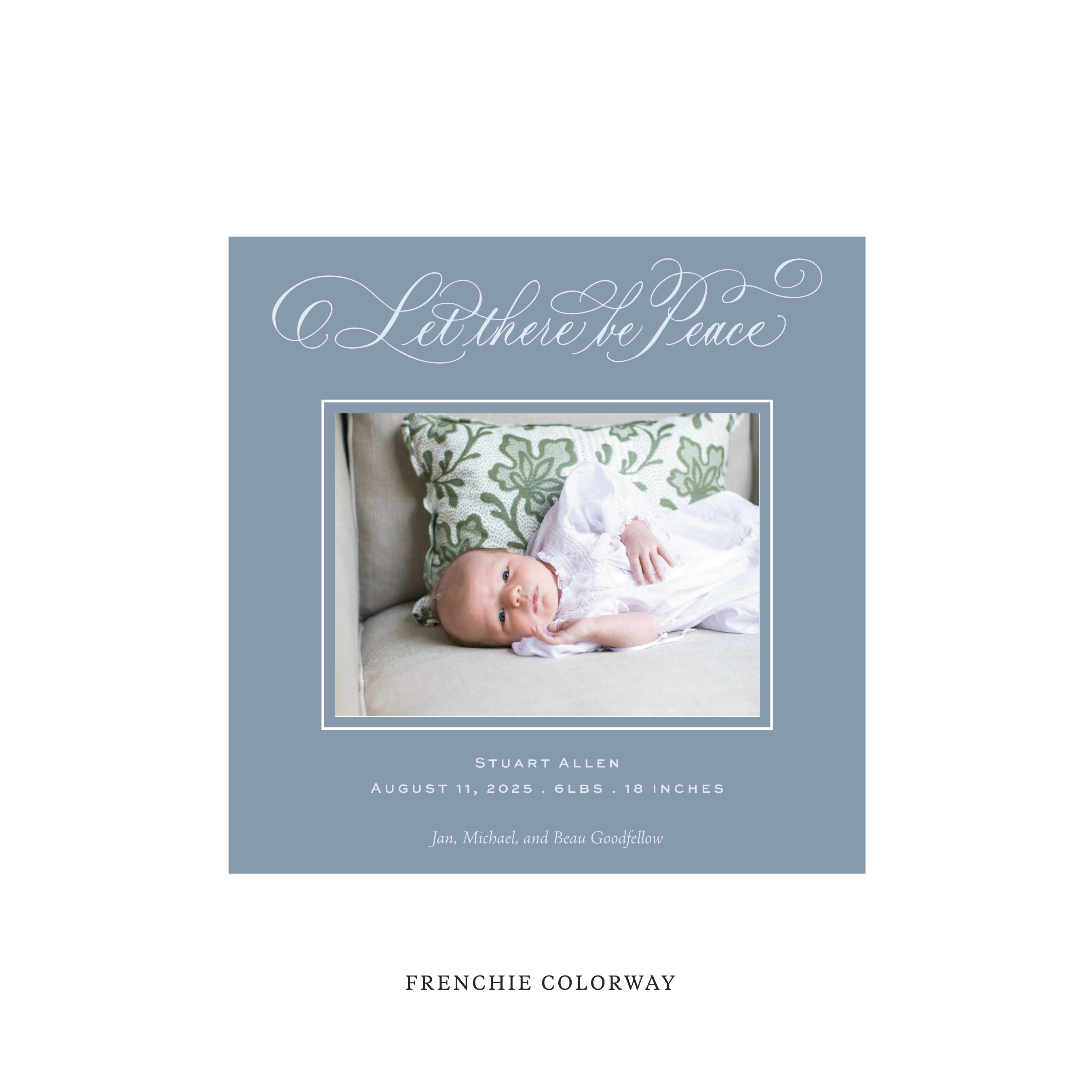 Goodfellow Classic Flat Print Holiday Card, Birth Announcement Square