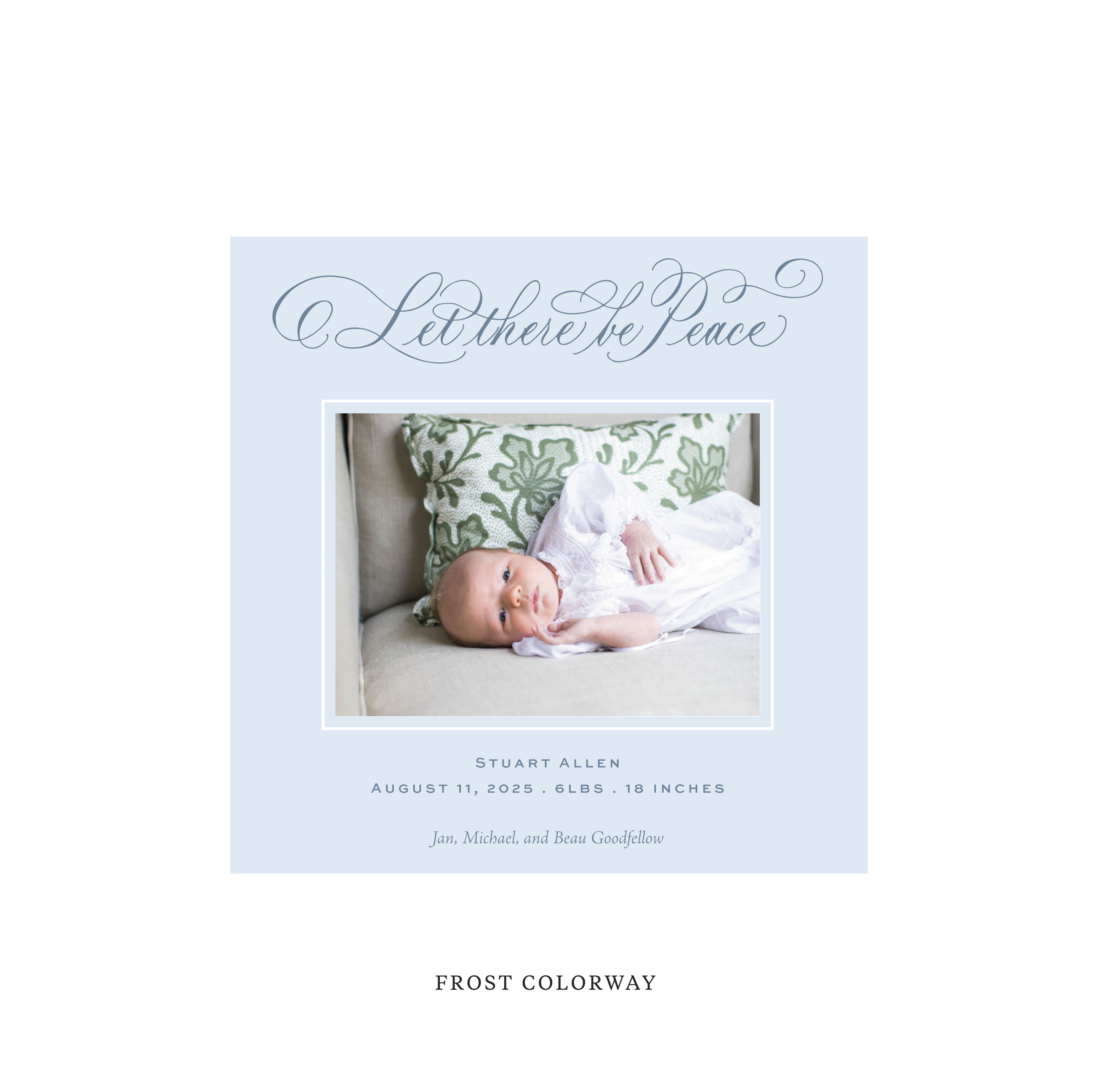 Goodfellow Classic Flat Print Holiday Card, Birth Announcement Square