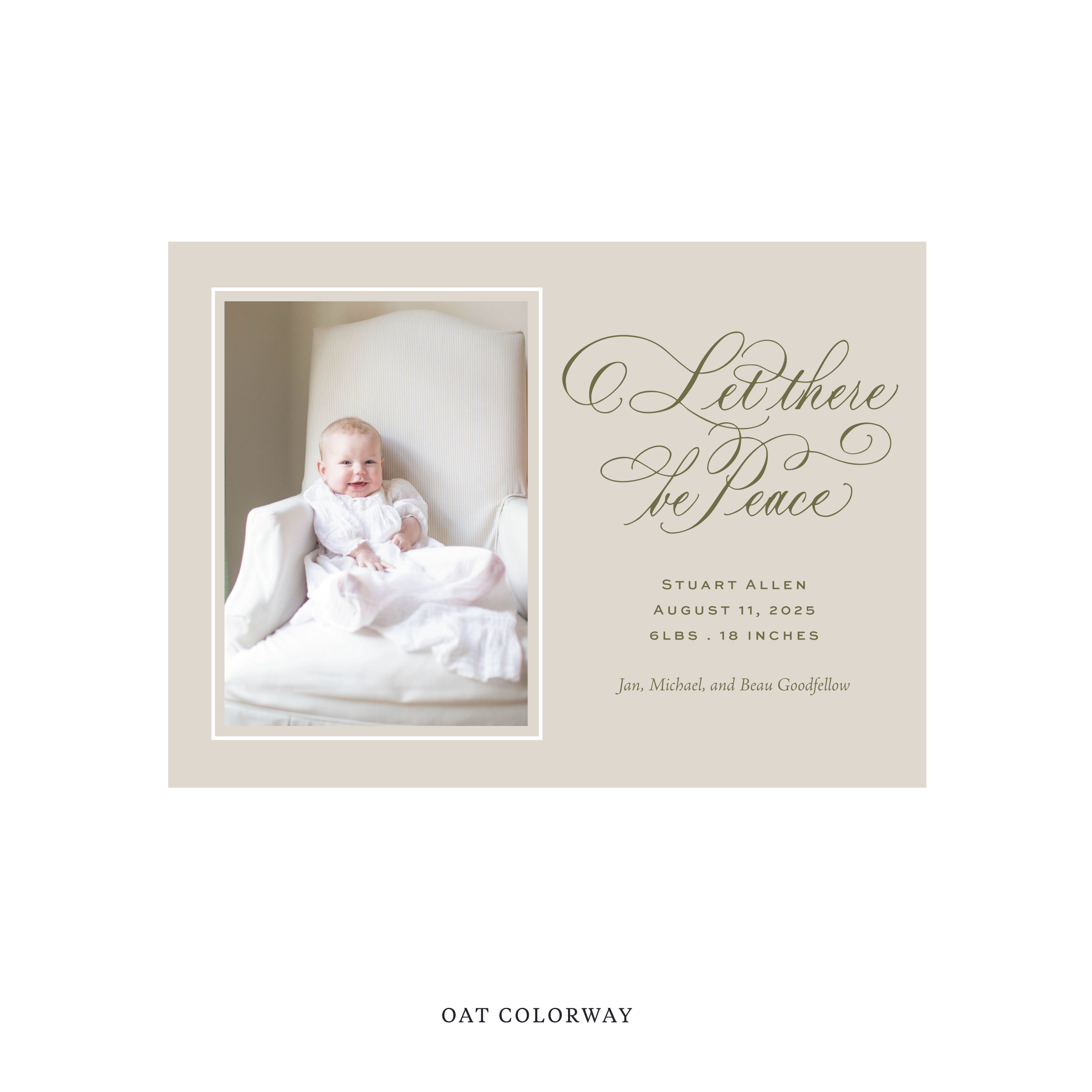 Goodfellow Classic Flat Print Holiday Card, Birth Announcement Medium