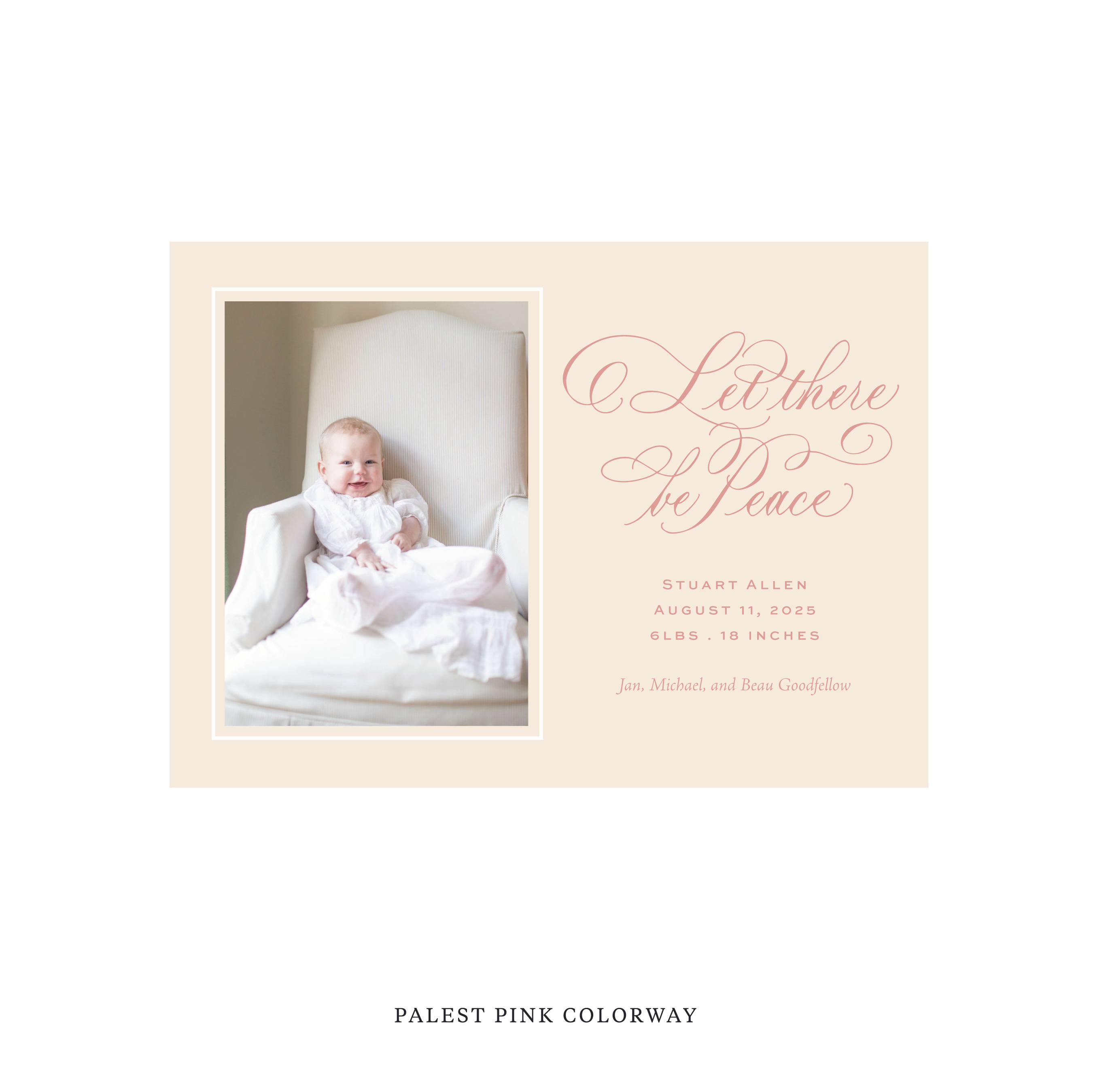 Goodfellow Classic Flat Print Holiday Card, Birth Announcement Medium