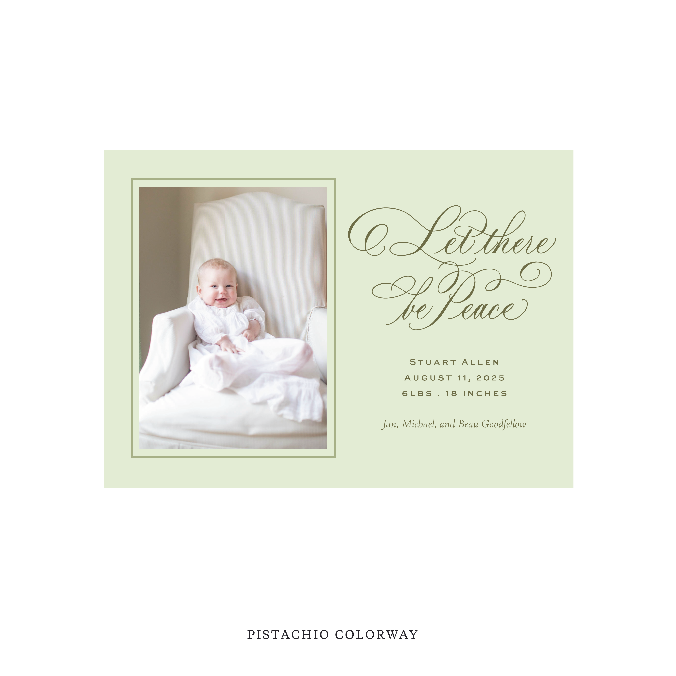 Goodfellow Classic Flat Print Holiday Card, Birth Announcement Medium