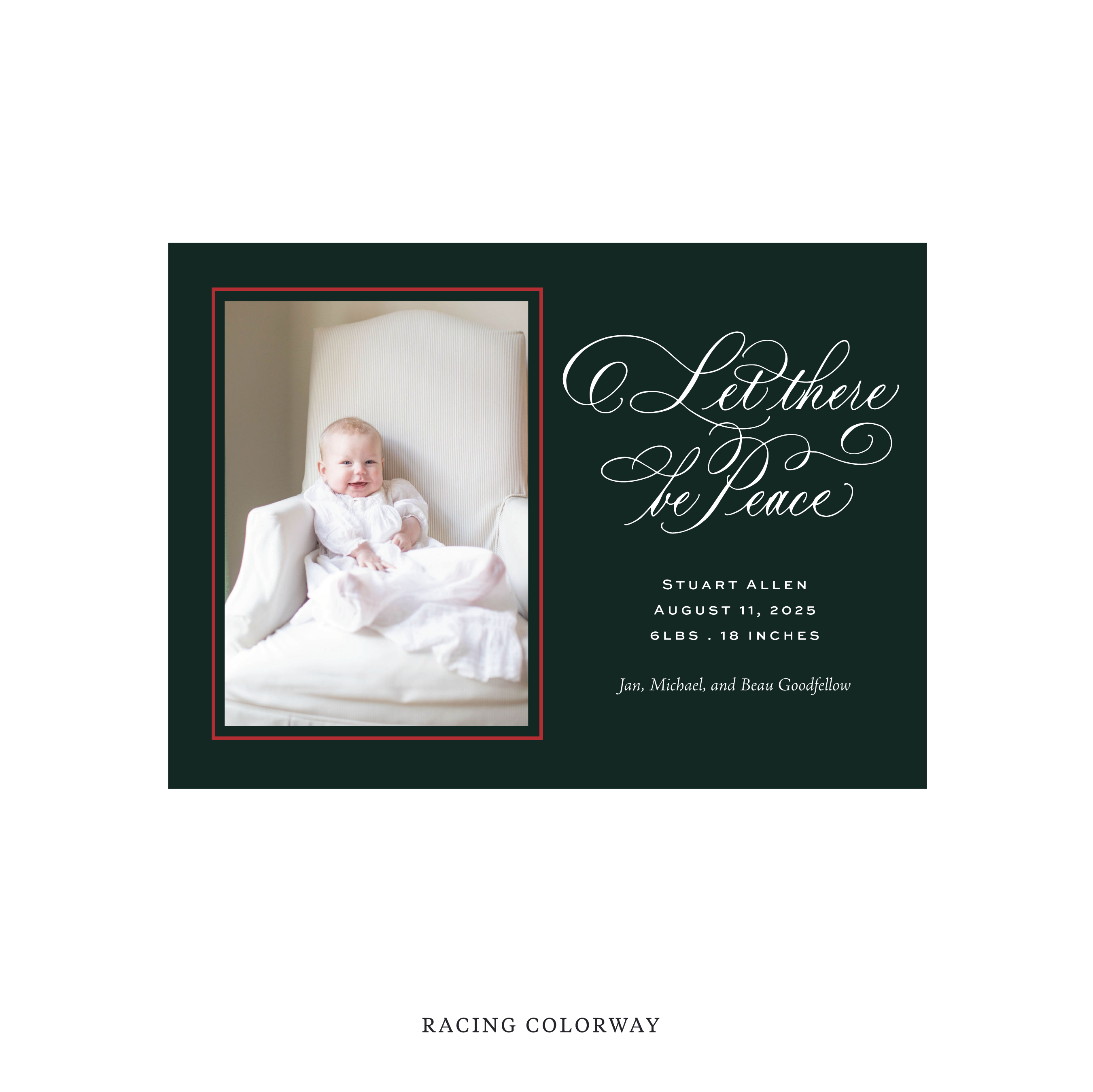 Goodfellow Classic Flat Print Holiday Card, Birth Announcement Medium