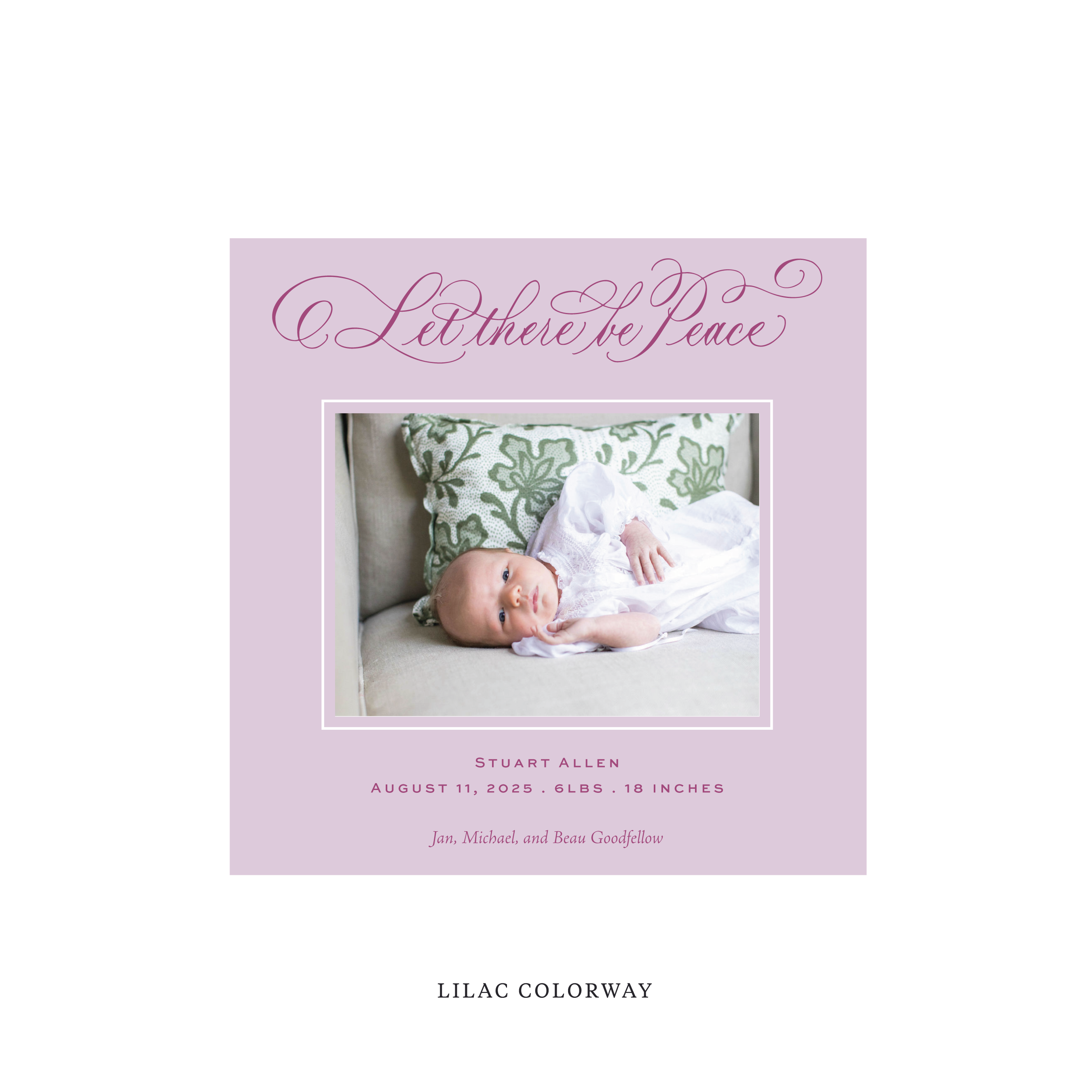 Goodfellow Classic Flat Print Holiday Card, Birth Announcement Square
