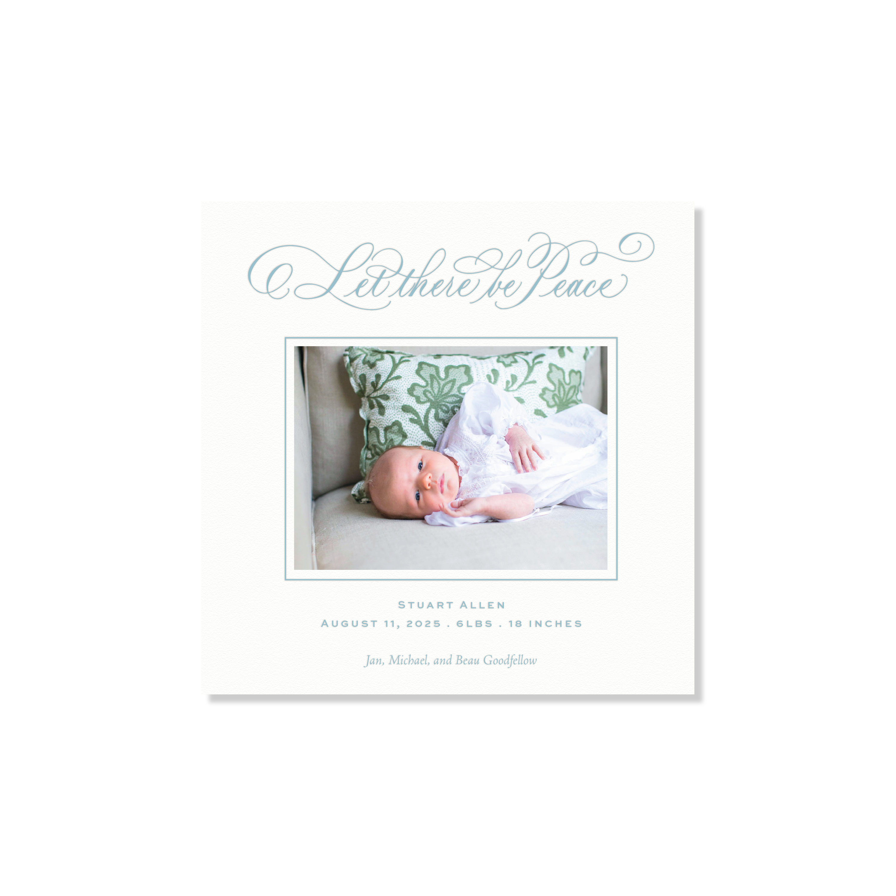 Goodfellow Letterpress Holiday Card, Small Square (White Paper)